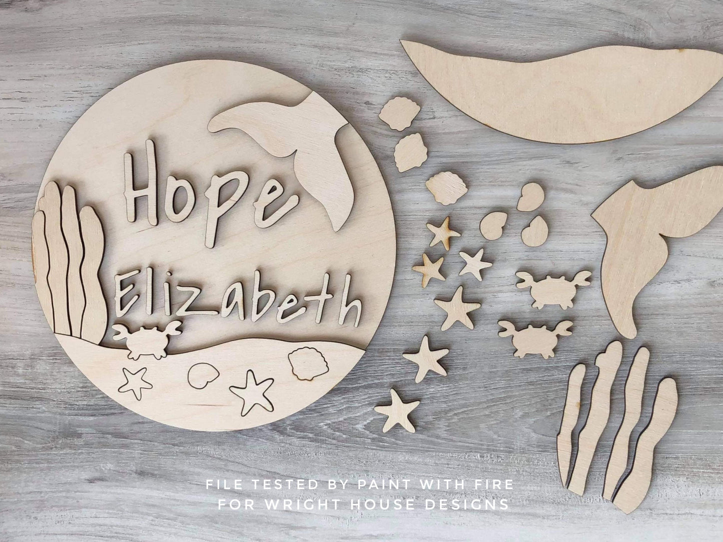 Under The Sea Mermaid Baby Girl Nursery Round - Sign Making Home Decor and DIY Kits - Cut File For Glowforge Lasers - Digital SVG File