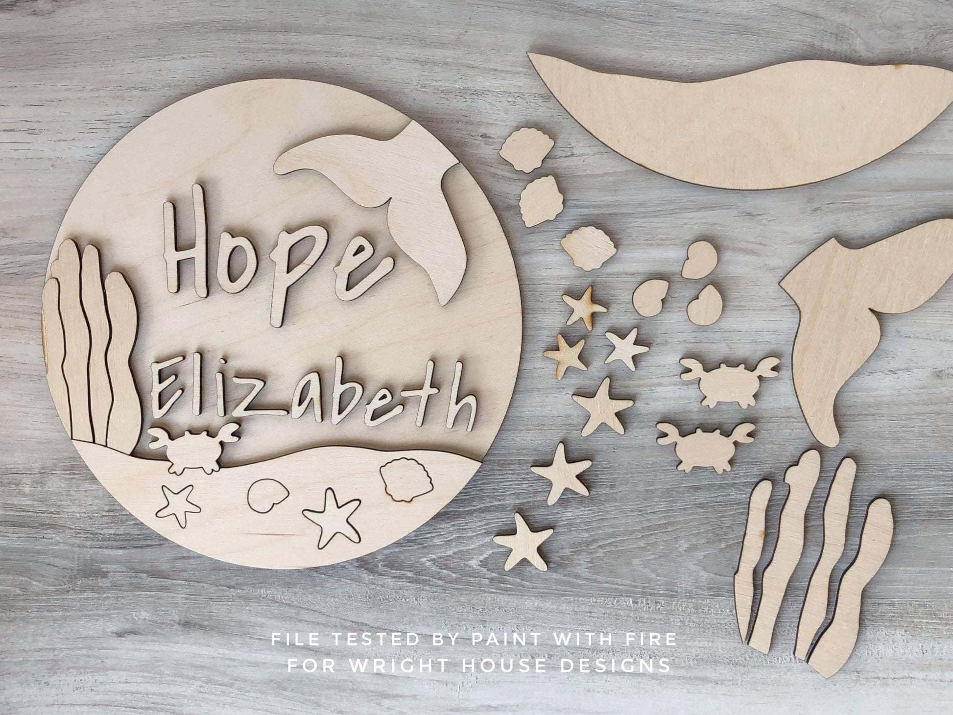 Under The Sea Mermaid Baby Girl Nursery Round - Sign Making Home Decor and DIY Kits - Cut File For Glowforge Lasers - Digital SVG File