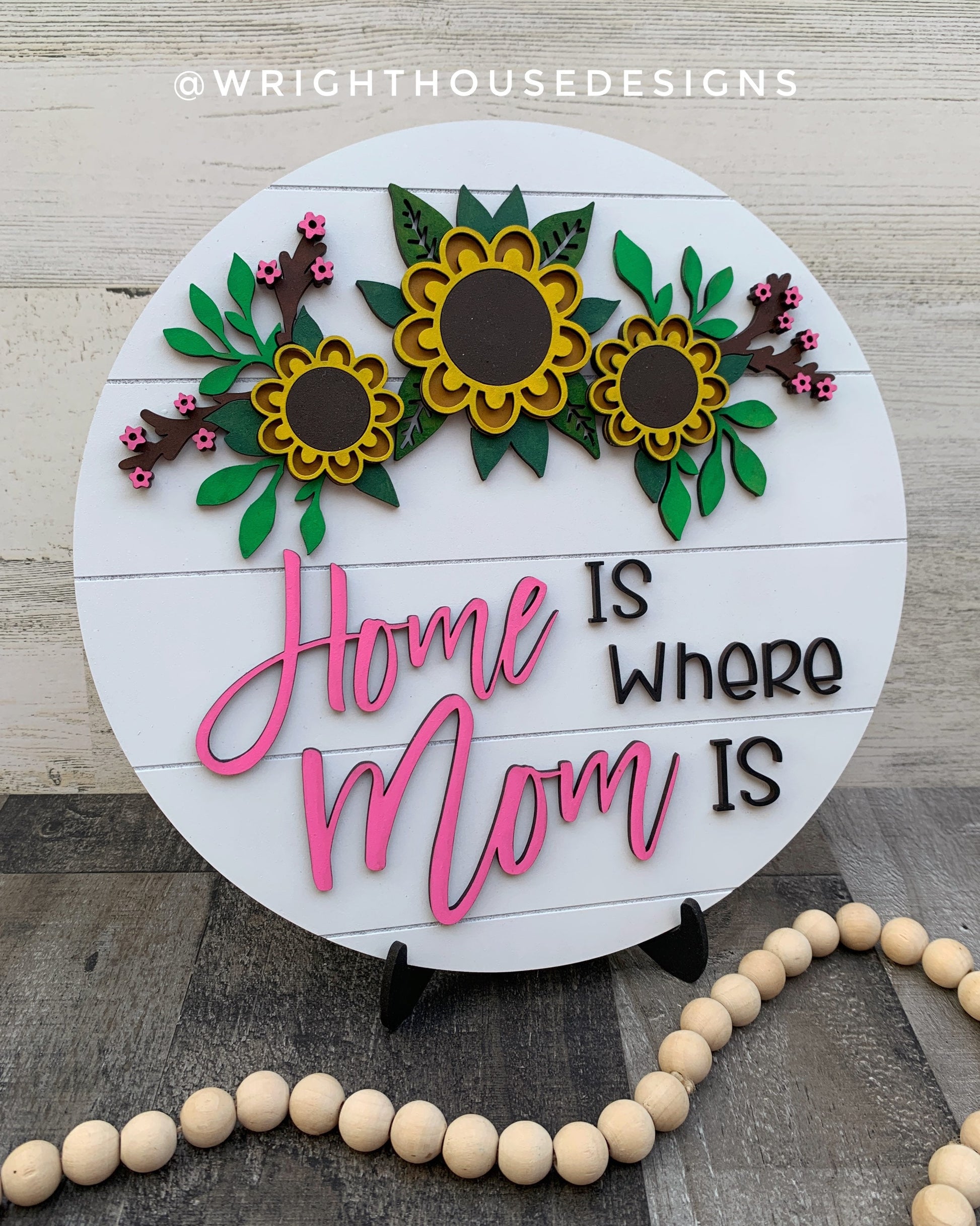 Sunflowers and Cherry Blossom Shelf Sitter - Floral Sign Making and DIY Kits - Single Line Cut File For Glowforge Laser - Digital SVG File