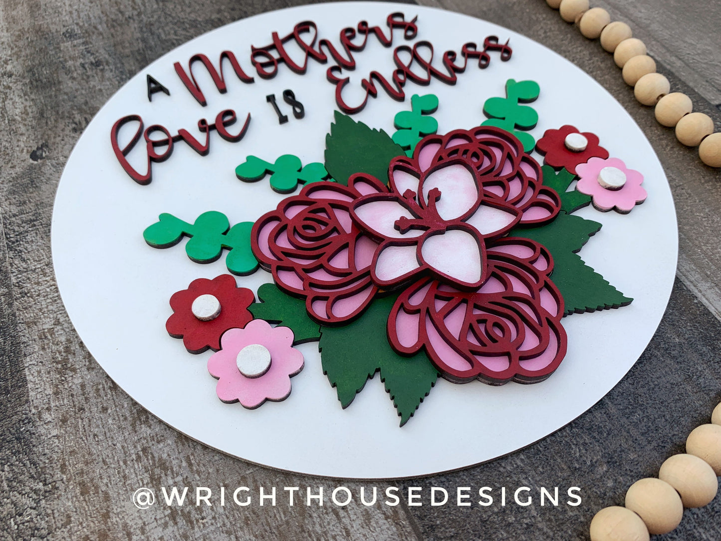 Mother's Day Lily Rose Bouquet Floral Door Hanger - Spring Sign Making and DIY Kits - Cut File For Glowforge Laser - Digital SVG File