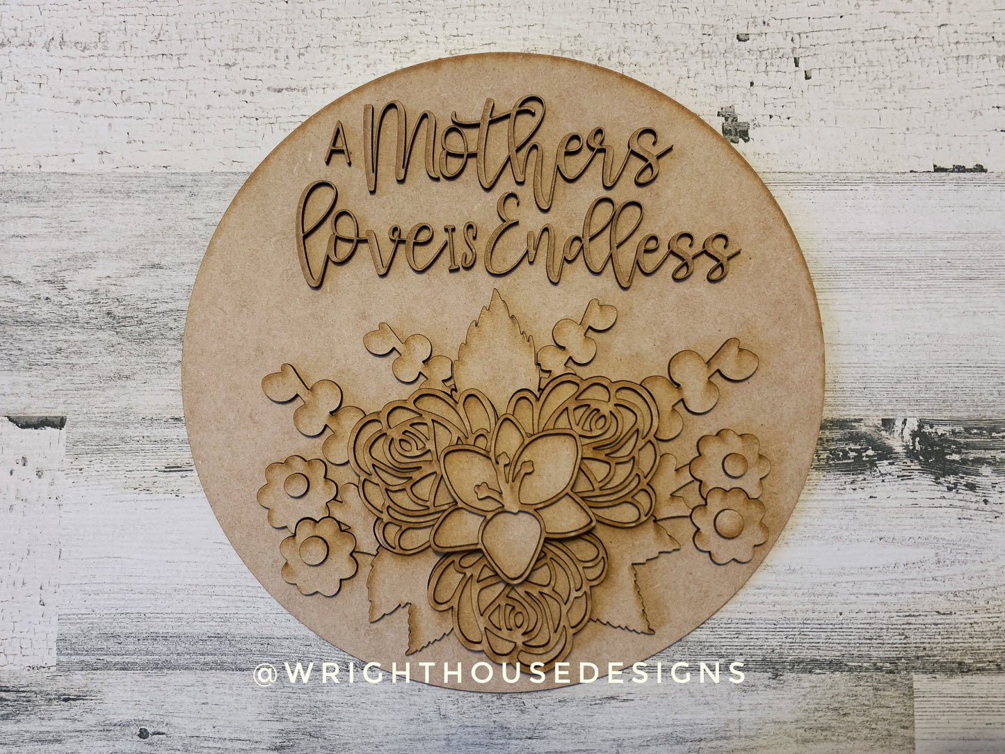 Mother's Day Lily Rose Bouquet Floral Door Hanger - Spring Sign Making and DIY Kits - Cut File For Glowforge Laser - Digital SVG File