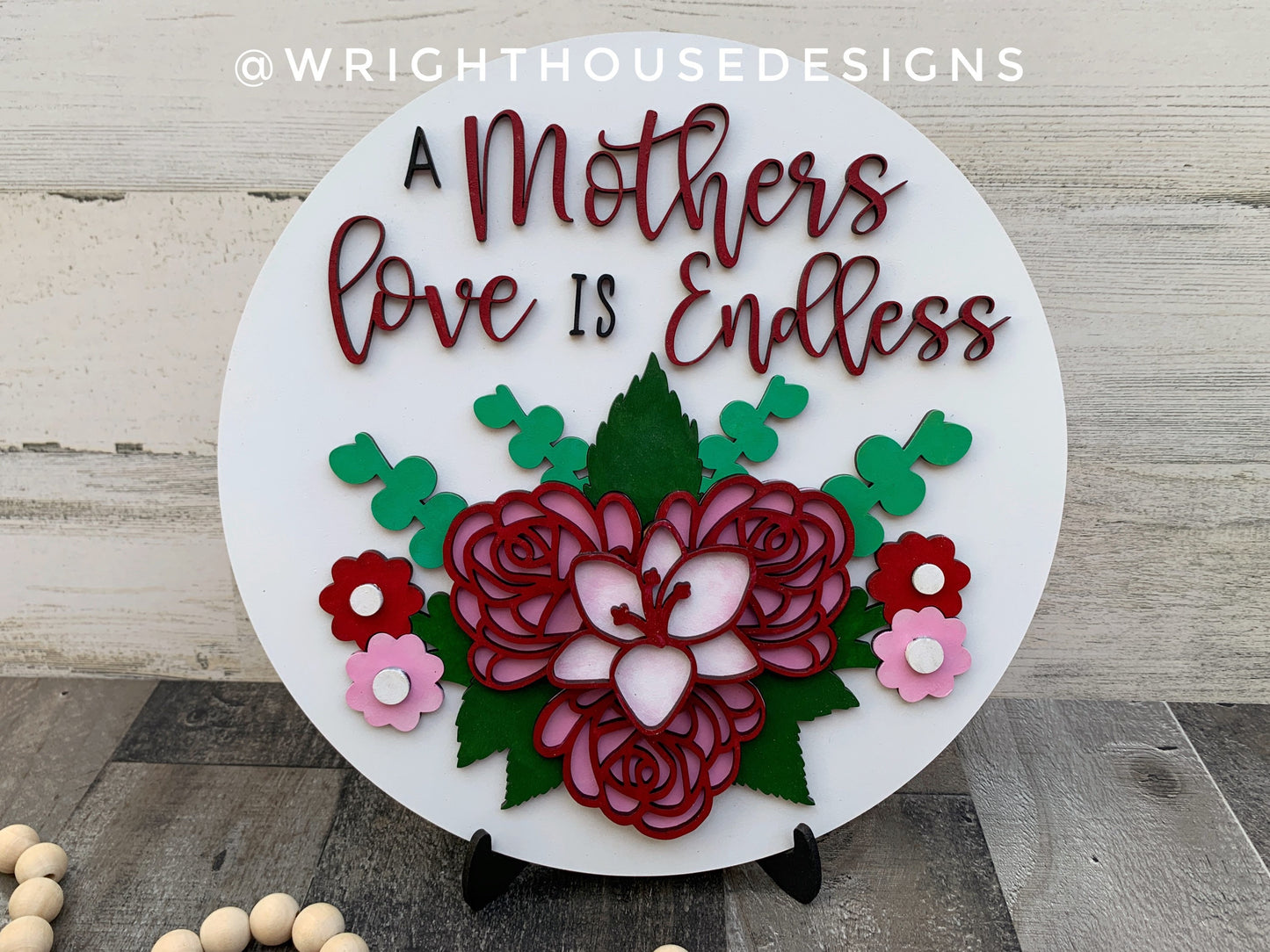 Mother's Day Lily Rose Bouquet Floral Door Hanger - Spring Sign Making and DIY Kits - Cut File For Glowforge Laser - Digital SVG File