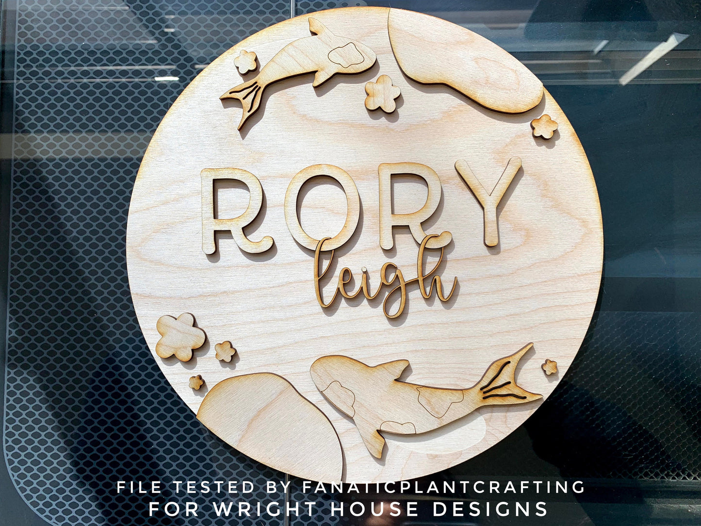 Zenful Koi Fish Pond Baby Nursery Round - Floral Sign Making Home Decor and DIY Kits - Cut File For Glowforge Lasers - Digital SVG File