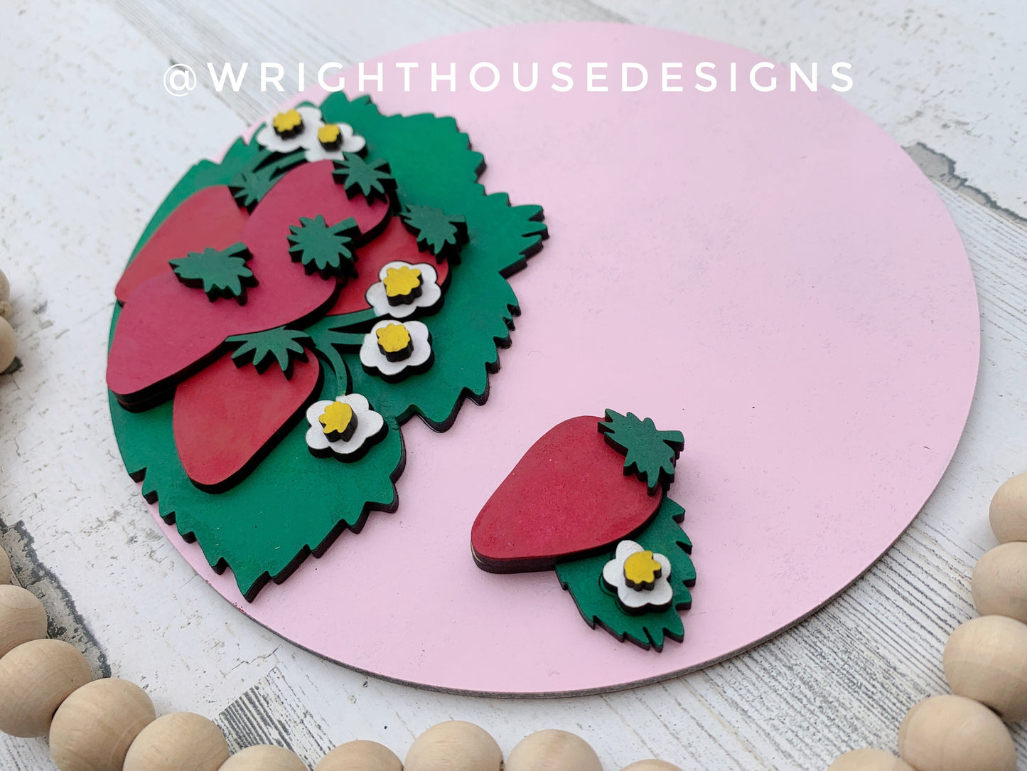 Sweet Summer Strawberry Fruit Theme Nursery and Door Round - Sign Making and DIY Kits - Cut File For Glowforge Lasers - Digital SVG File