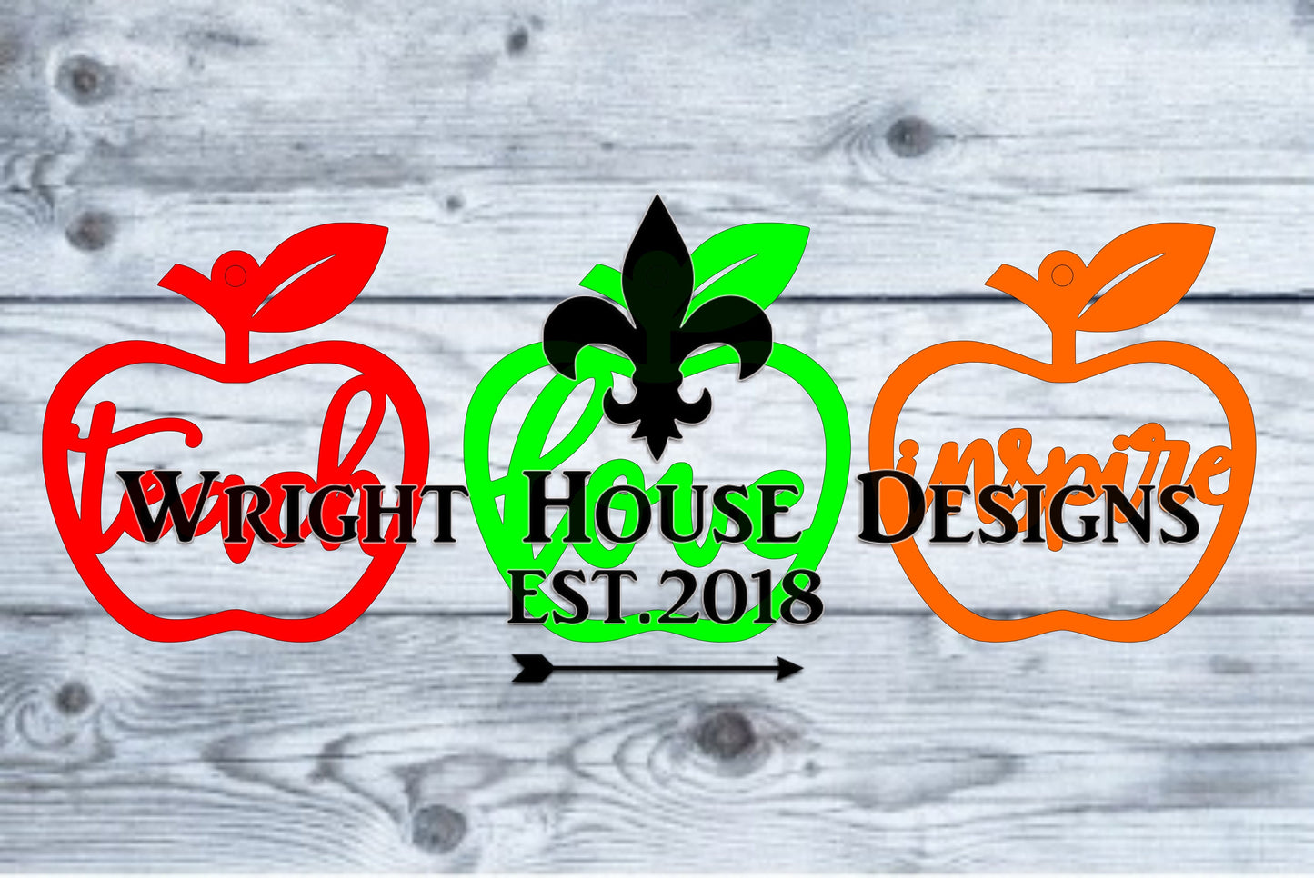 Teacher Appreciation Apple Ornaments - Teach Love Inspire - Quick Cut Gift Bag Tag Set - Cut File For Glowforge Lasers - Digital SVG File