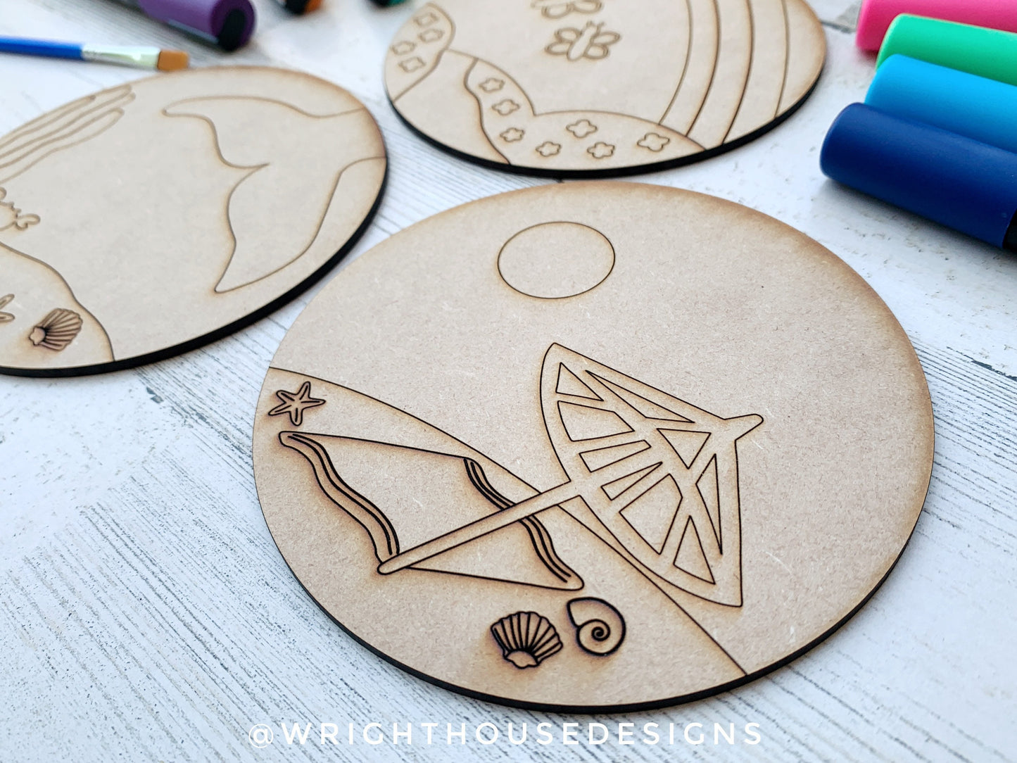 Girl's Color Diy Craft Bundle - Scoring Pattern Round For Diy Painting - Files for Sign Making - SVG Cut File For Glowforge - Digital File