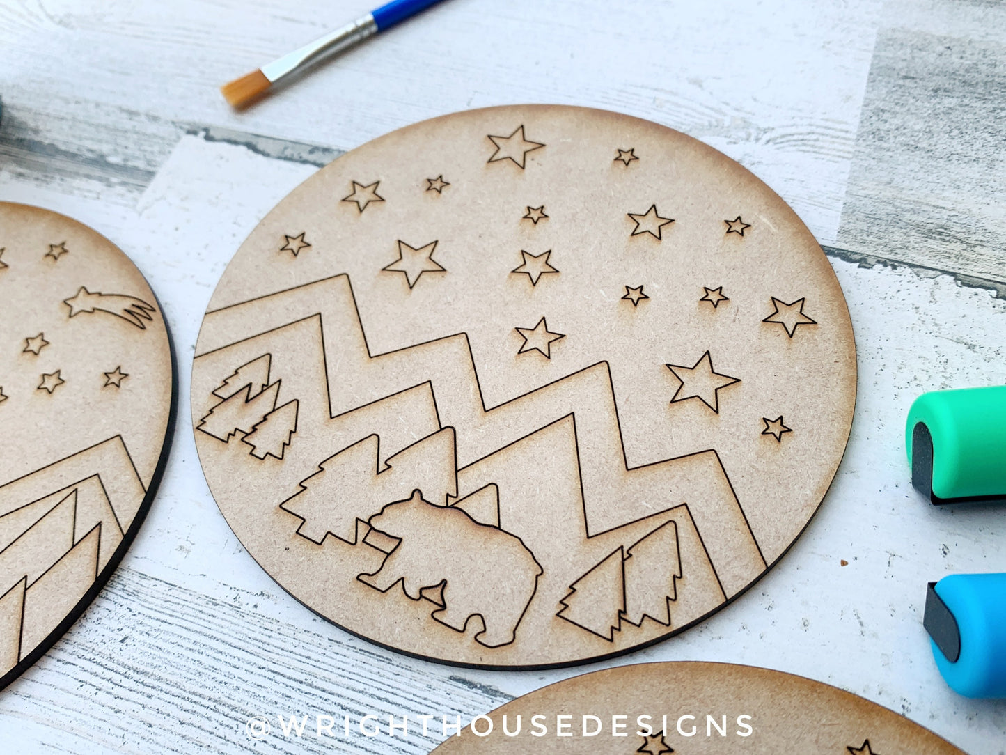 Winter Color Craft Bundle - Scoring Pattern Round For Diy Painting - Files for Sign Making - SVG Cut File For Glowforge - Digital File