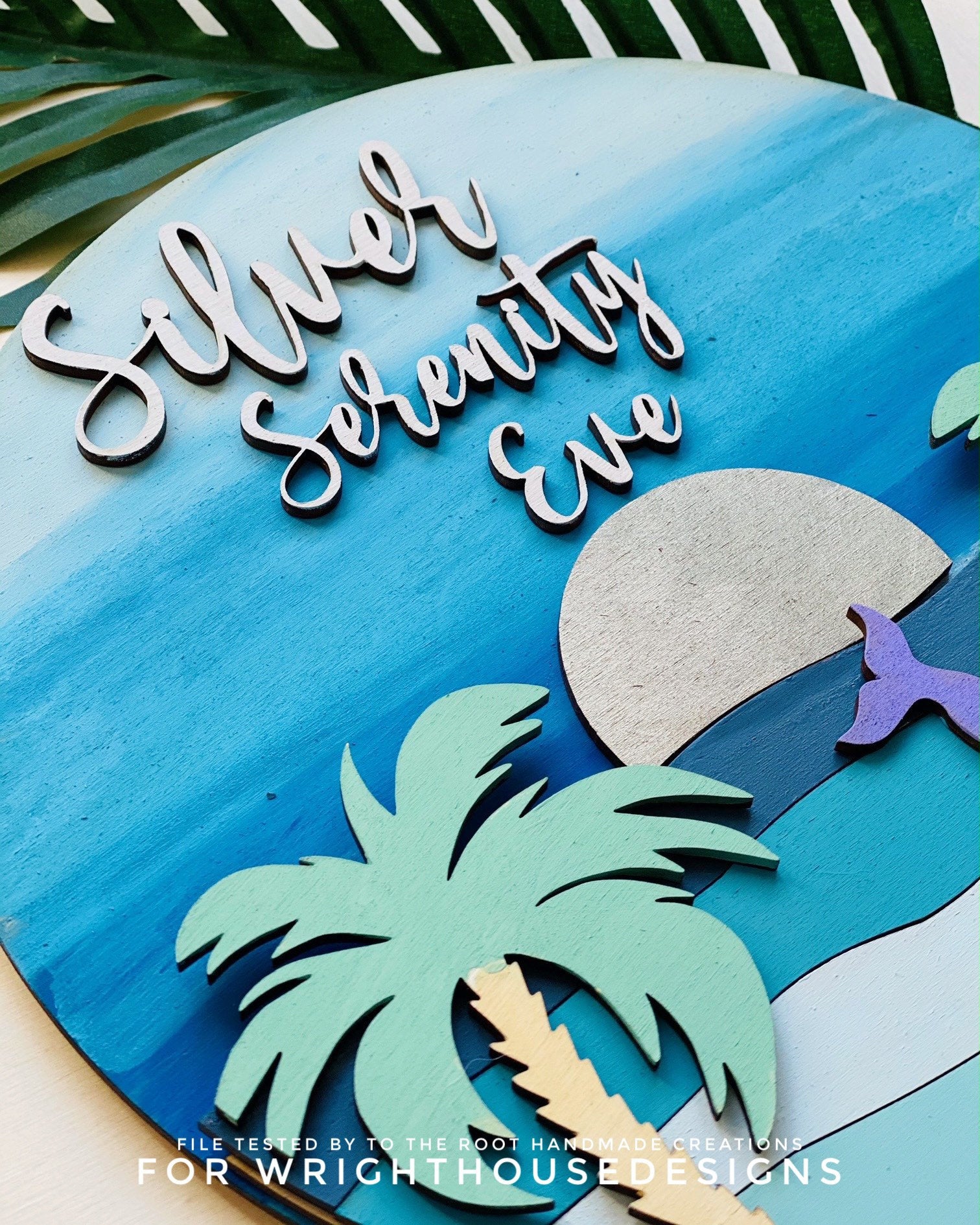 Mermaid Beach Baby Girl Nursery Round - Sign Making Home Decor and DIY Kits - Cut File For Glowforge Lasers - Digital SVG File