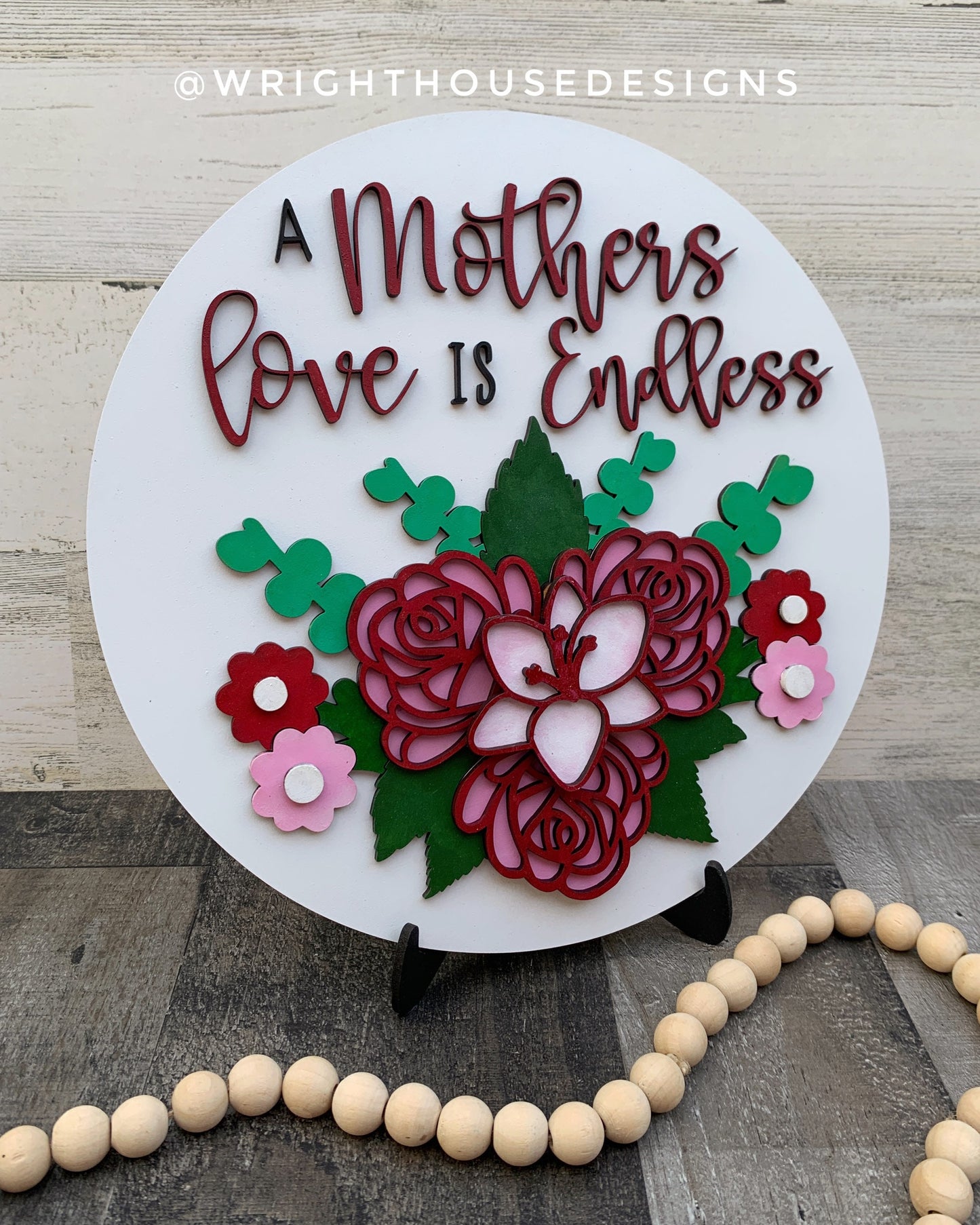 Mother's Day Lily Rose Bouquet Floral Door Hanger - Spring Sign Making and DIY Kits - Cut File For Glowforge Laser - Digital SVG File