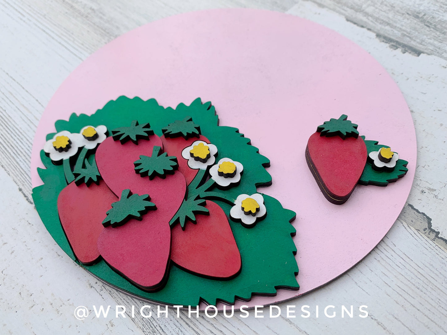 Sweet Summer Strawberry Fruit Theme Nursery and Door Round - Sign Making and DIY Kits - Cut File For Glowforge Lasers - Digital SVG File