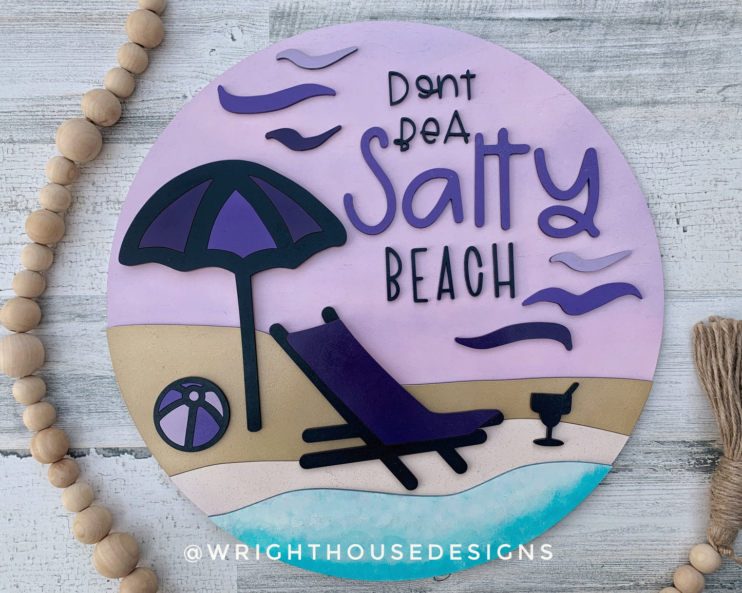 Beach Bum Lounger Summer Door Hanger Round Bundle - Sign Making and DIY Kits - Cut File For Glowforge Lasers - Digital SVG File