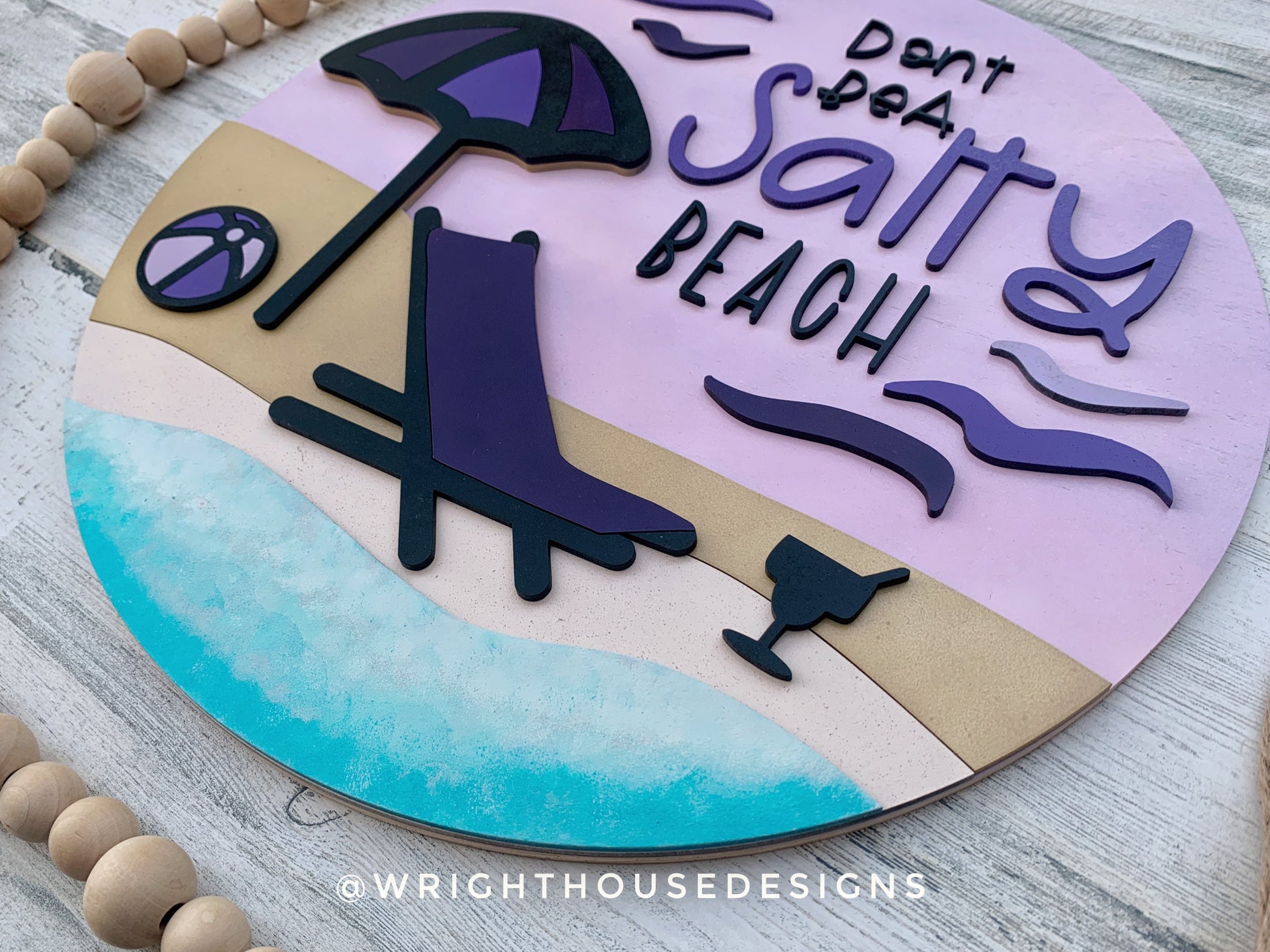 Beach Bum Lounger Summer Door Hanger Round Bundle - Sign Making and DIY Kits - Cut File For Glowforge Lasers - Digital SVG File