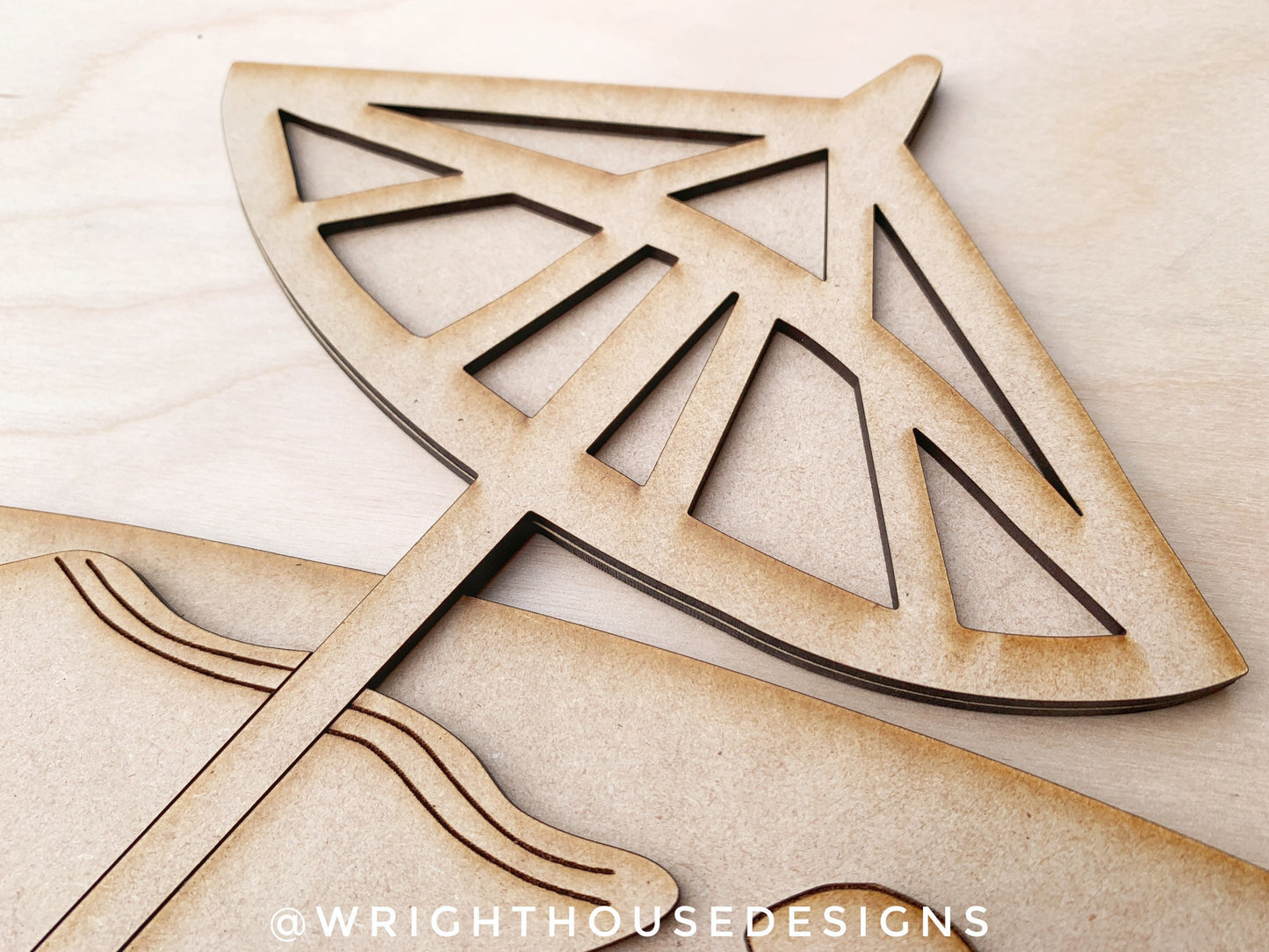 Beach Bum Umbrella Summer Door Hanger Round Bundle - Sign Making and DIY Kits - Cut File For Glowforge Lasers - Digital SVG File