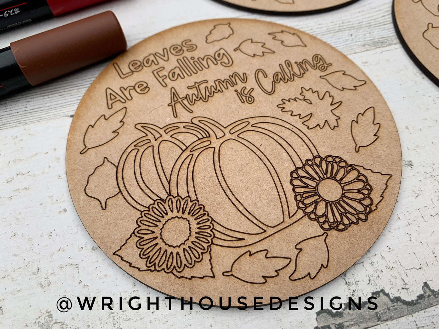 Autumn Color Craft Bundle - Scoring Pattern Round For Diy Painting - Files for Sign Making - SVG Cut File For Glowforge - Digital File
