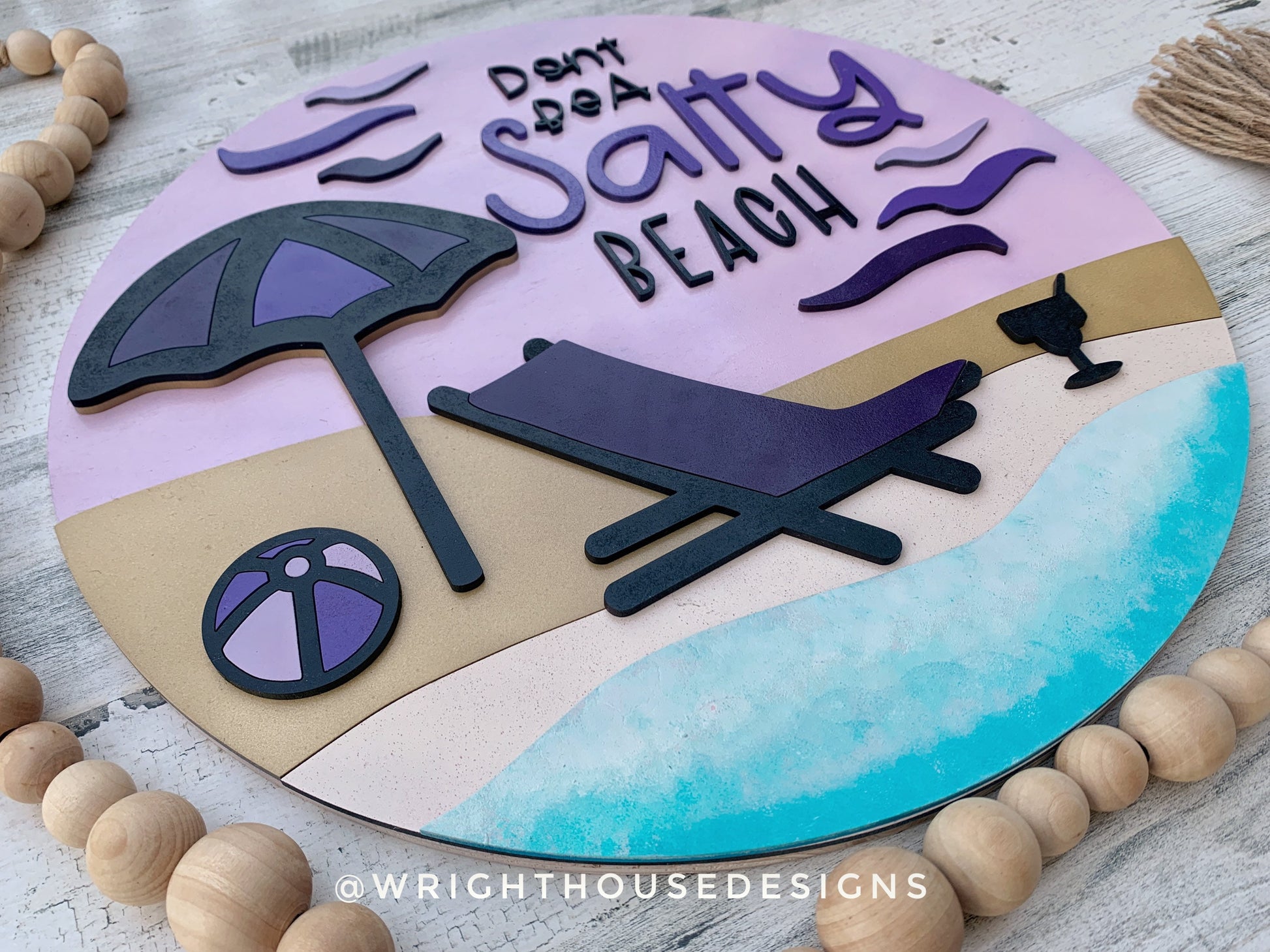 Beach Bum Lounger Summer Door Hanger Round Bundle - Sign Making and DIY Kits - Cut File For Glowforge Lasers - Digital SVG File