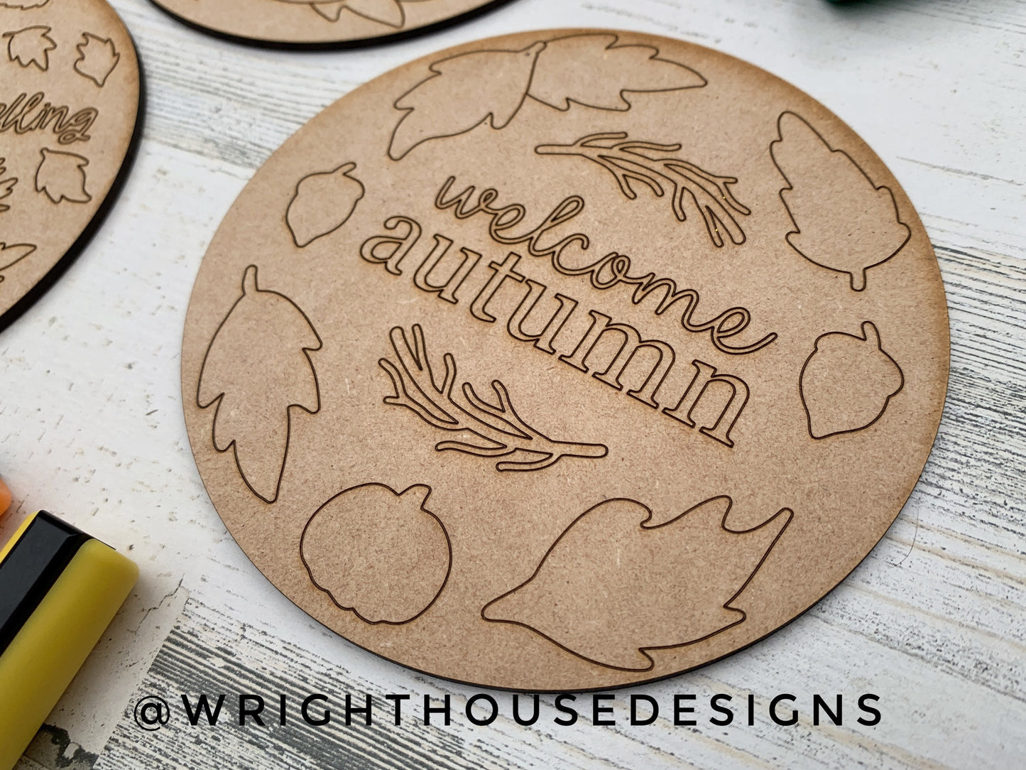 Autumn Color Craft Bundle - Scoring Pattern Round For Diy Painting - Files for Sign Making - SVG Cut File For Glowforge - Digital File