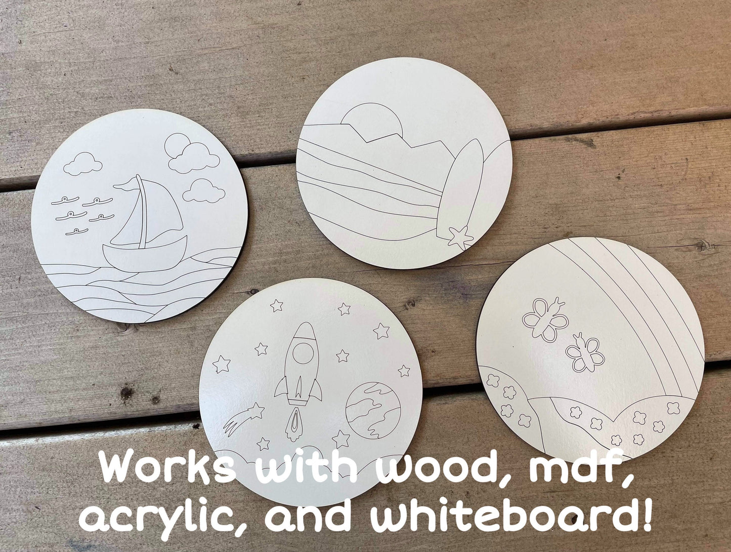 Winter Color Craft Bundle - Scoring Pattern Round For Diy Painting - Files for Sign Making - SVG Cut File For Glowforge - Digital File