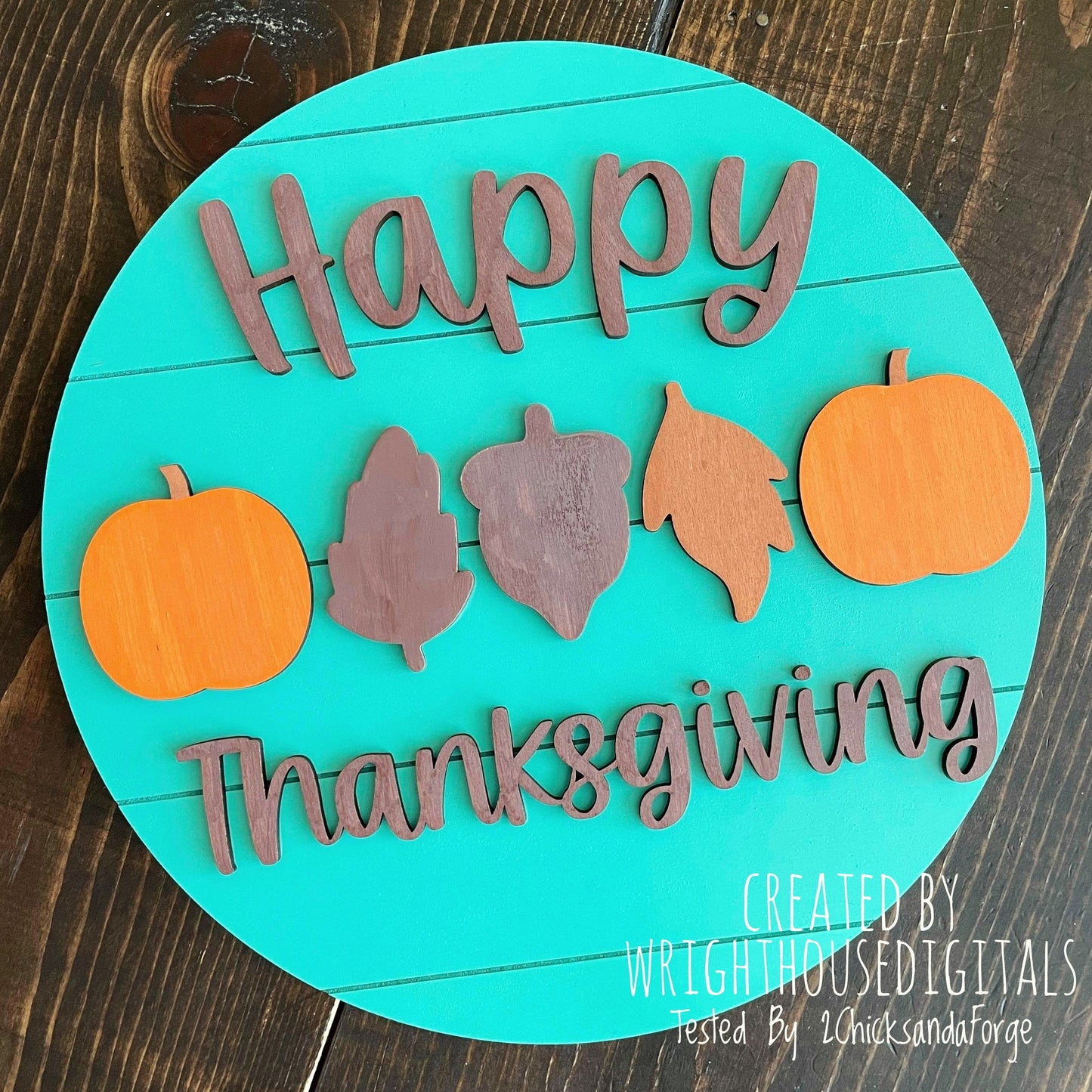 Happy and Blessed Thanksgiving Pumpkin Round Bundle - Seasonal Sign Making and DIY Kits - Cut File For Glowforge Laser - Digital SVG File