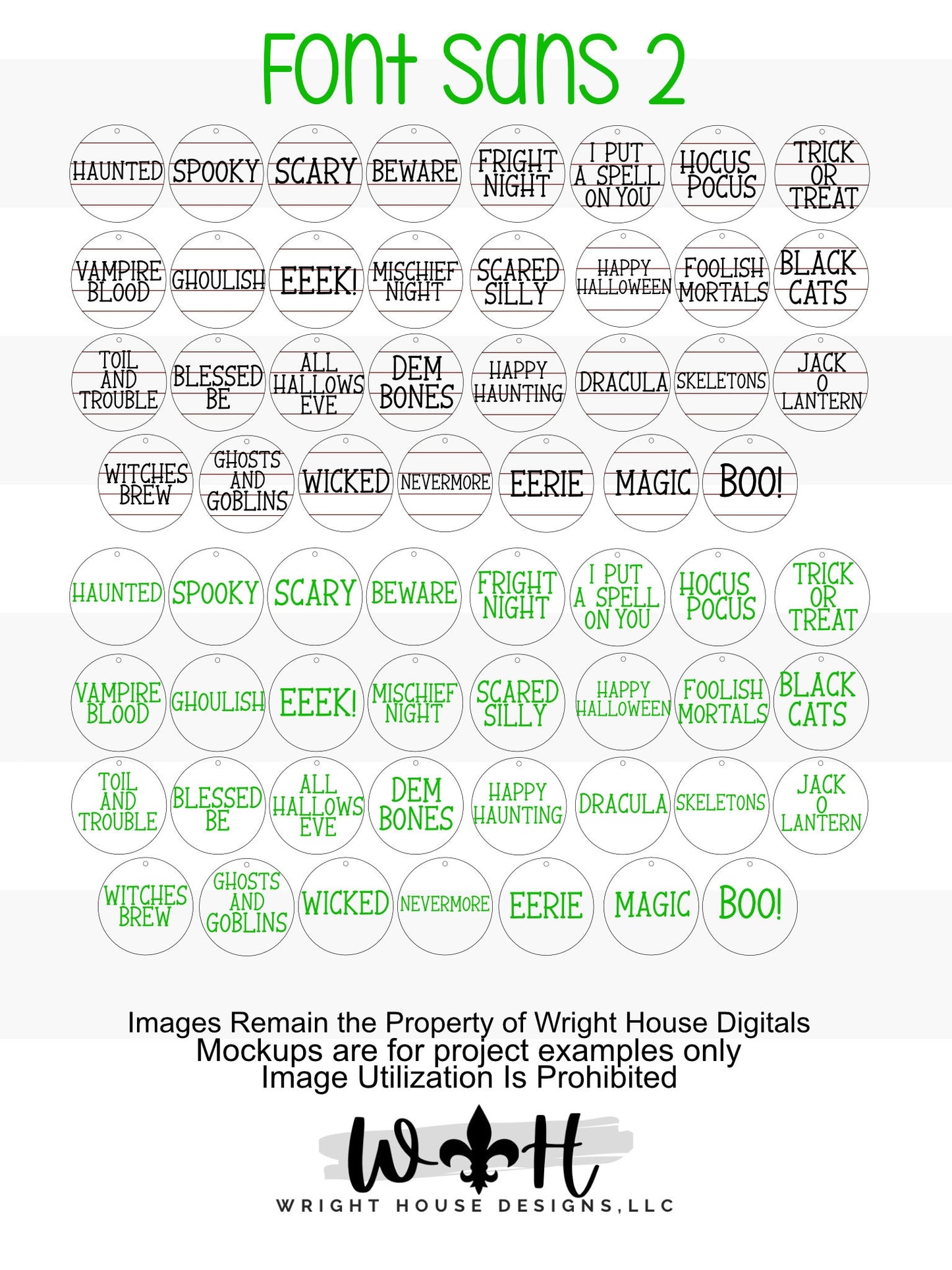 Halloween Tree Ornament Bundle - Modern Farmhouse Tiered Tray Decor - Choose A Font - Quick Cut File For Glowforge Lasers - Digital SVG File