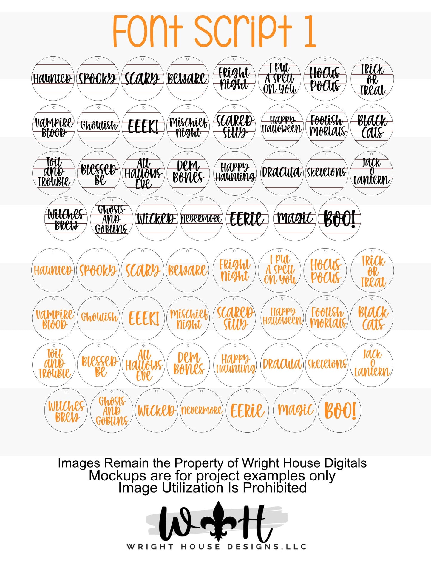 Halloween Tree Ornament Bundle - Modern Farmhouse Tiered Tray Decor - Choose A Font - Quick Cut File For Glowforge Lasers - Digital SVG File