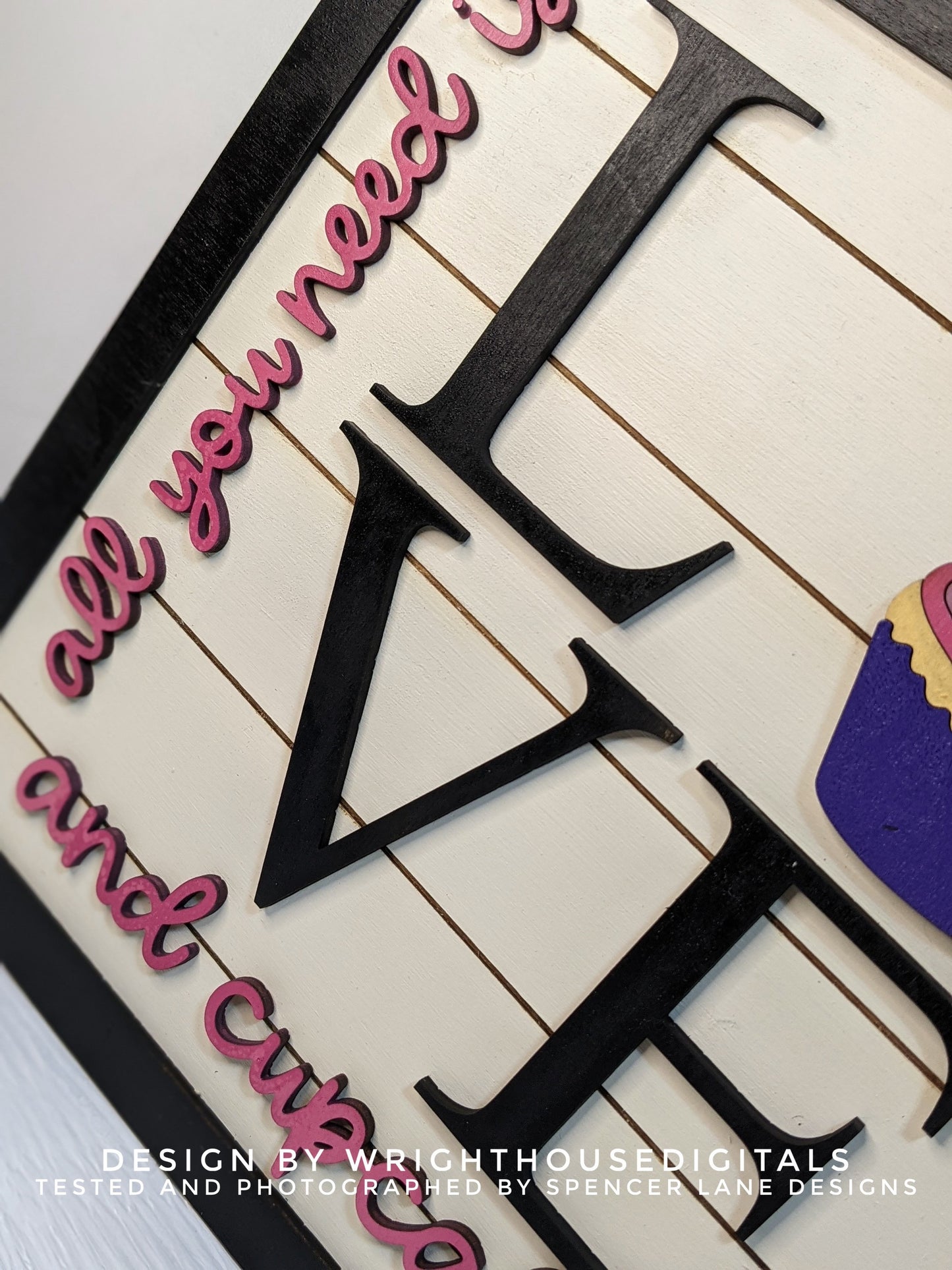 Valentine’s Day Love and Cupcakes - Subway Coffee Bar Framed Sign - Files for Sign Making - SVG Cut File For Glowforge - Digital File