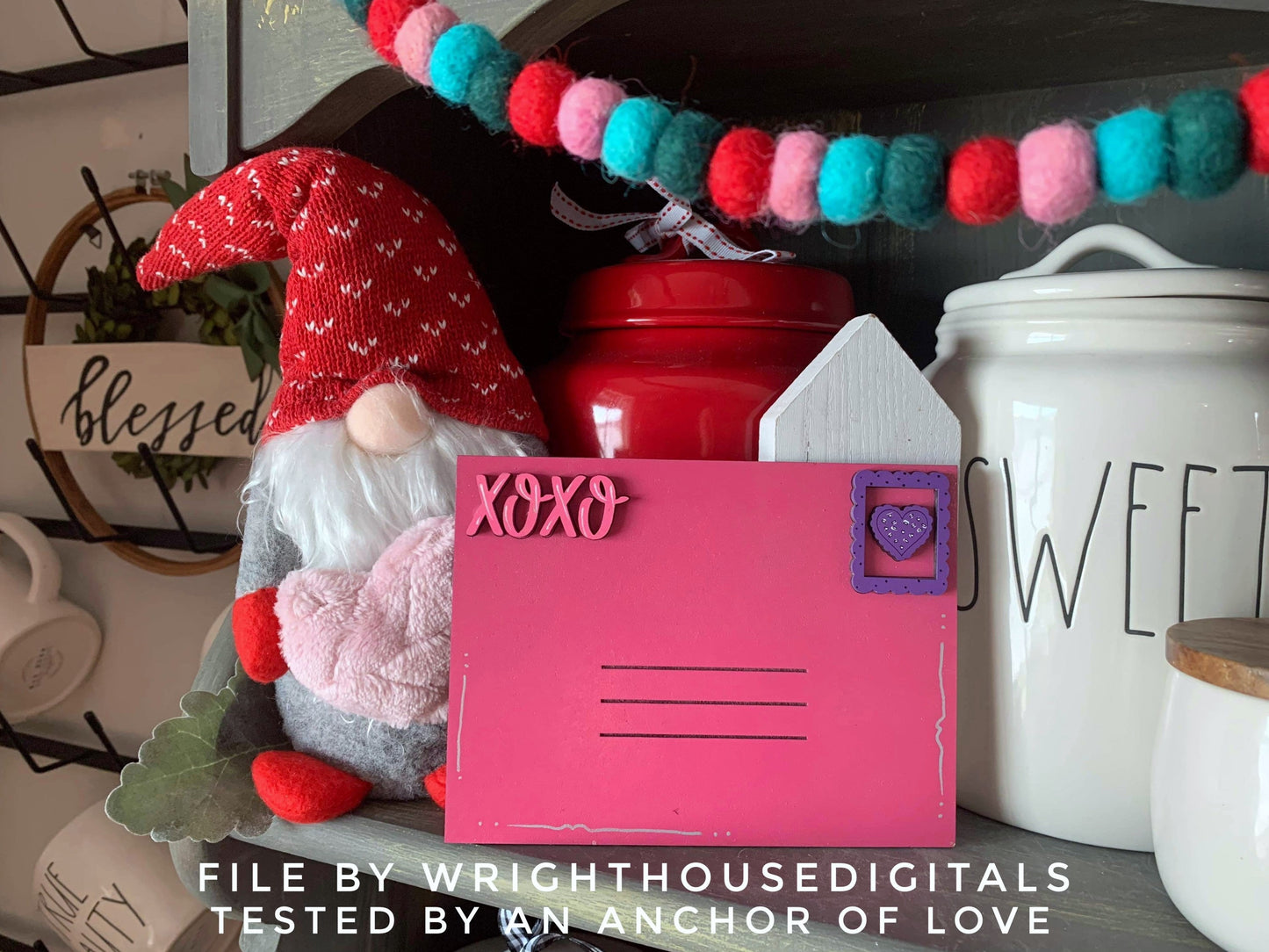 Valentine’s Diy Mailbox - Gift Card Holder Set - Tier Tray Craft - Files for Laser Making - SVG Cut File For Glowforge - Digital File