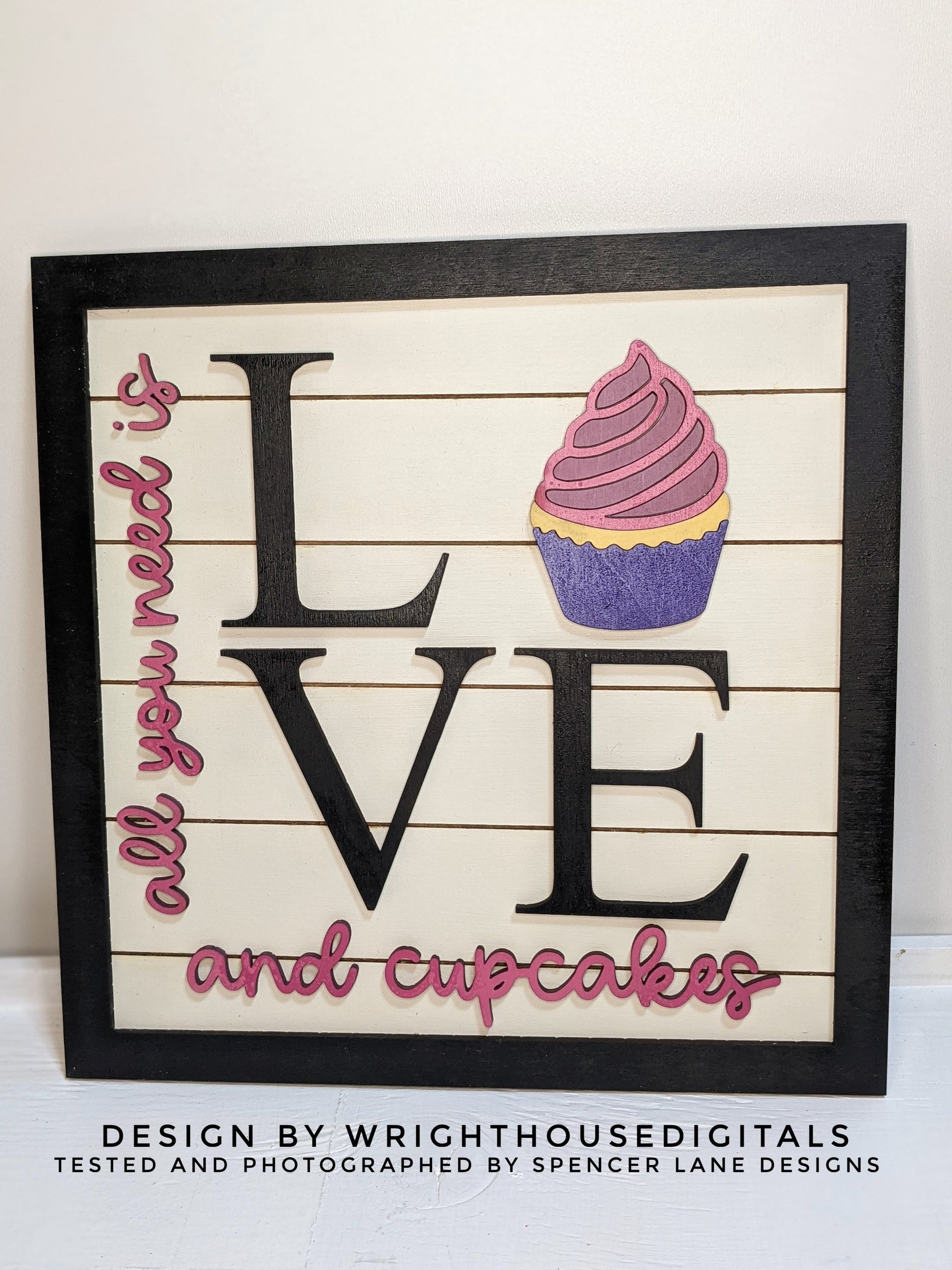 Valentine’s Day Love and Cupcakes - Subway Coffee Bar Framed Sign - Files for Sign Making - SVG Cut File For Glowforge - Digital File