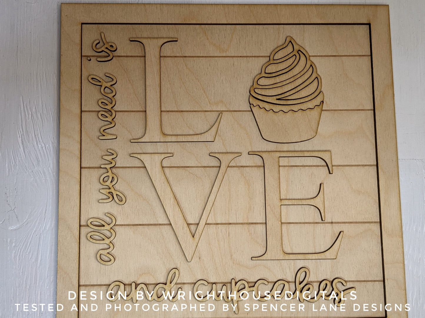 Valentine’s Day Love and Cupcakes - Subway Coffee Bar Framed Sign - Files for Sign Making - SVG Cut File For Glowforge - Digital File