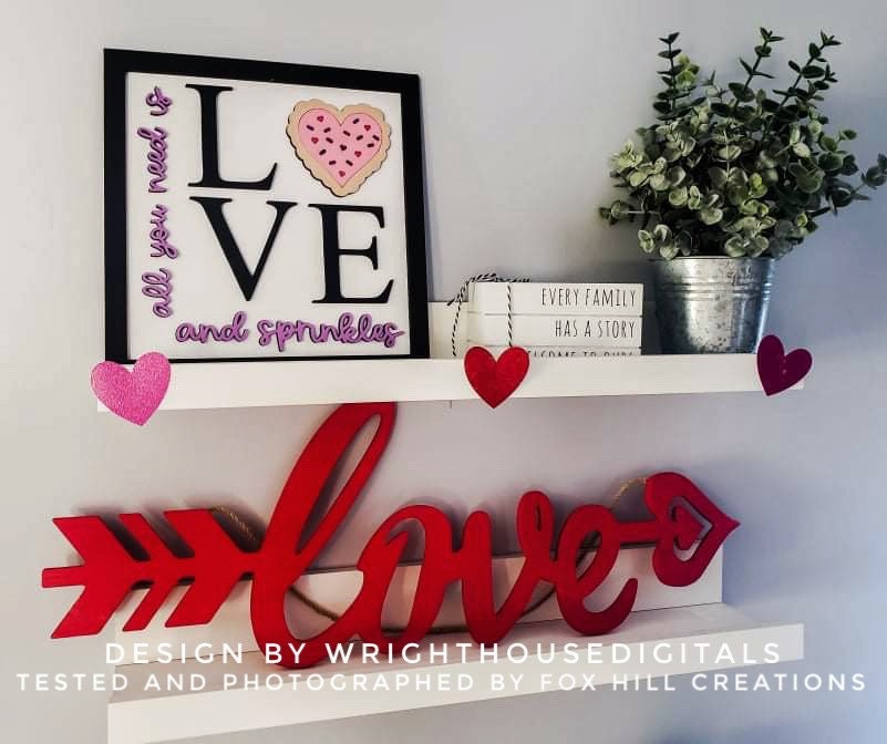 Valentine’s Day Love and Sprinkles - Subway Coffee Bar Framed Sign - Files for Sign Making - SVG Cut File For Glowforge - Digital File