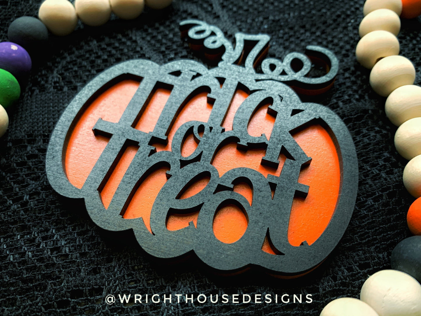 Pumpkin Welded Word Ornament Bundle For Halloween Trees - Trick or Treat Pumpkins - Quick Cut File For Glowforge Lasers - Digital SVG File