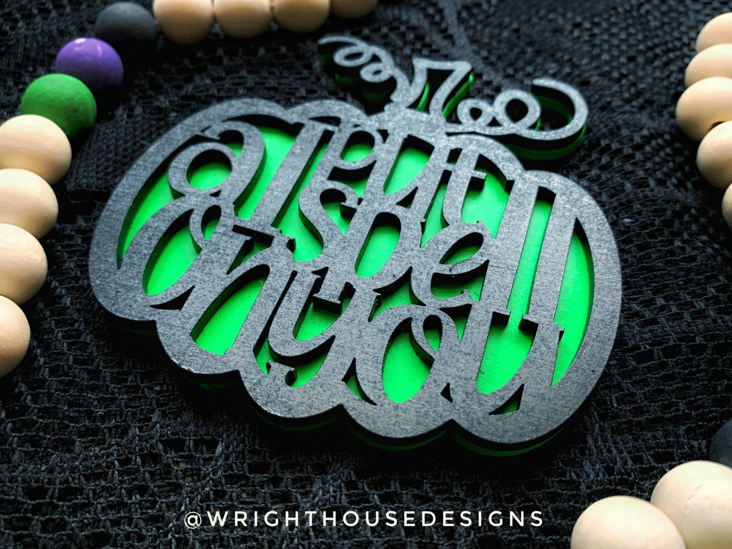 Pumpkin Welded Word Ornament Bundle For Halloween Trees - Trick or Treat Pumpkins - Quick Cut File For Glowforge Lasers - Digital SVG File