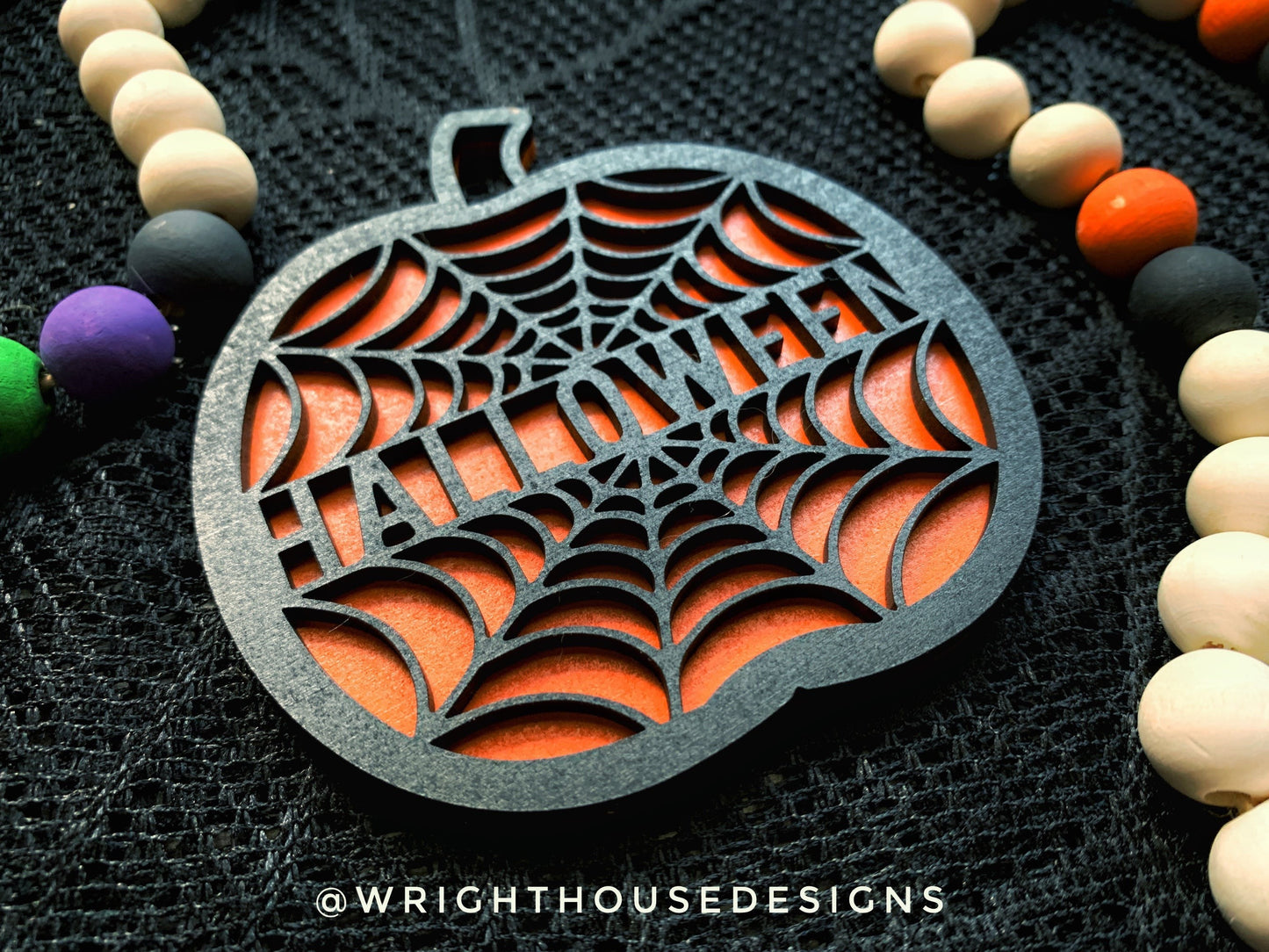 Layered Silhouette Pumpkins Ornament Bundle - Seasonal Tiered Tray Decor and DIY Kits - Cut File For Glowforge Lasers - Digital SVG File