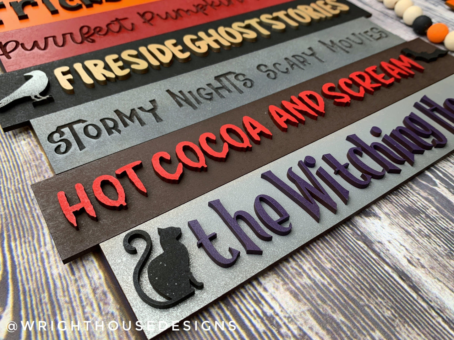 Happy Halloween Trick or Treat Bucket List Stacked Sign - Seasonal Wall Decor and DIY Kits - Cut File For Glowforge Laser - Digital SVG File