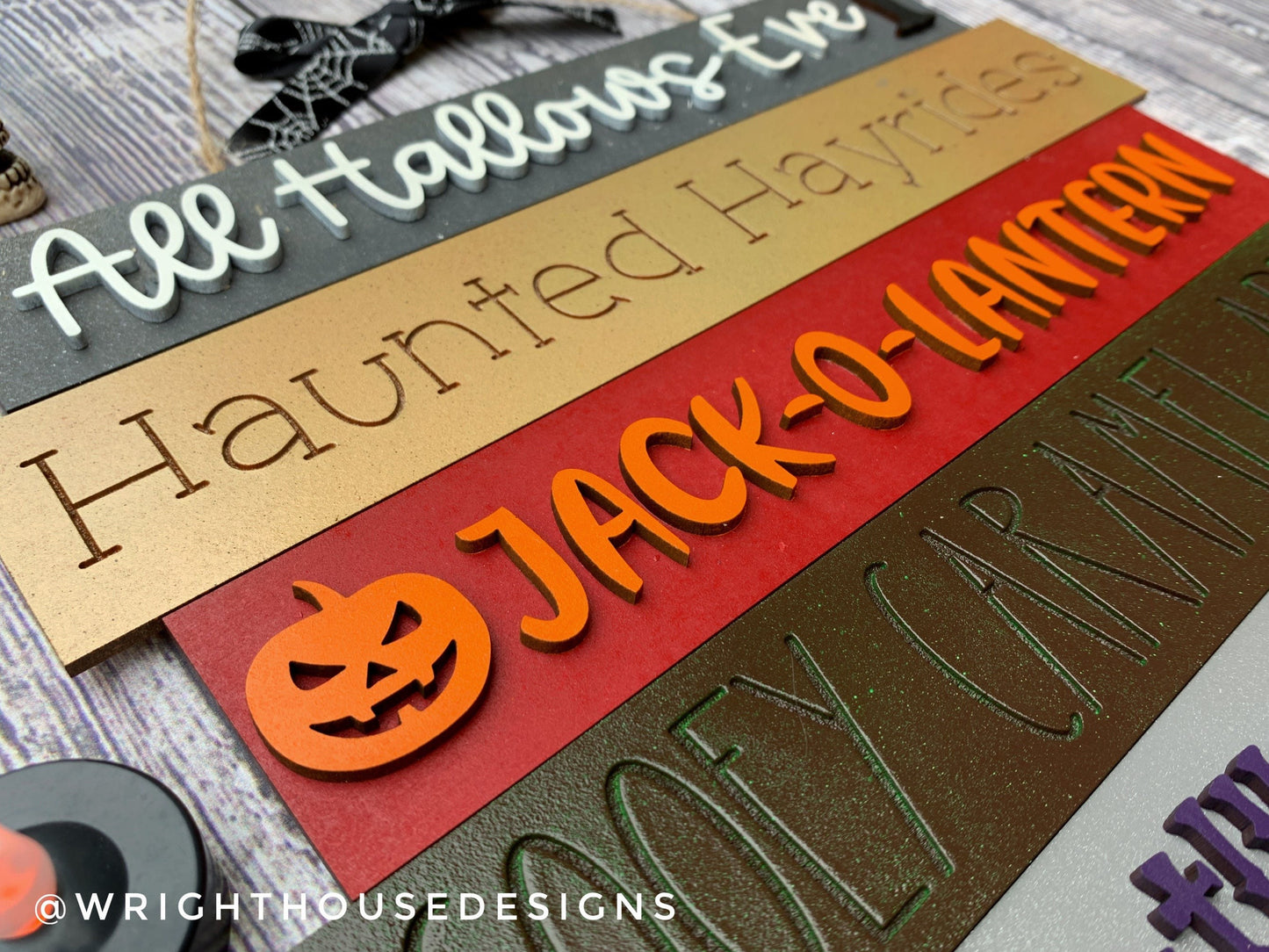 All Hallows Eve Halloween Bucket List Stacked Sign - Seasonal Wall Decor and DIY Kits - Cut File For Glowforge Lasers - Digital SVG File