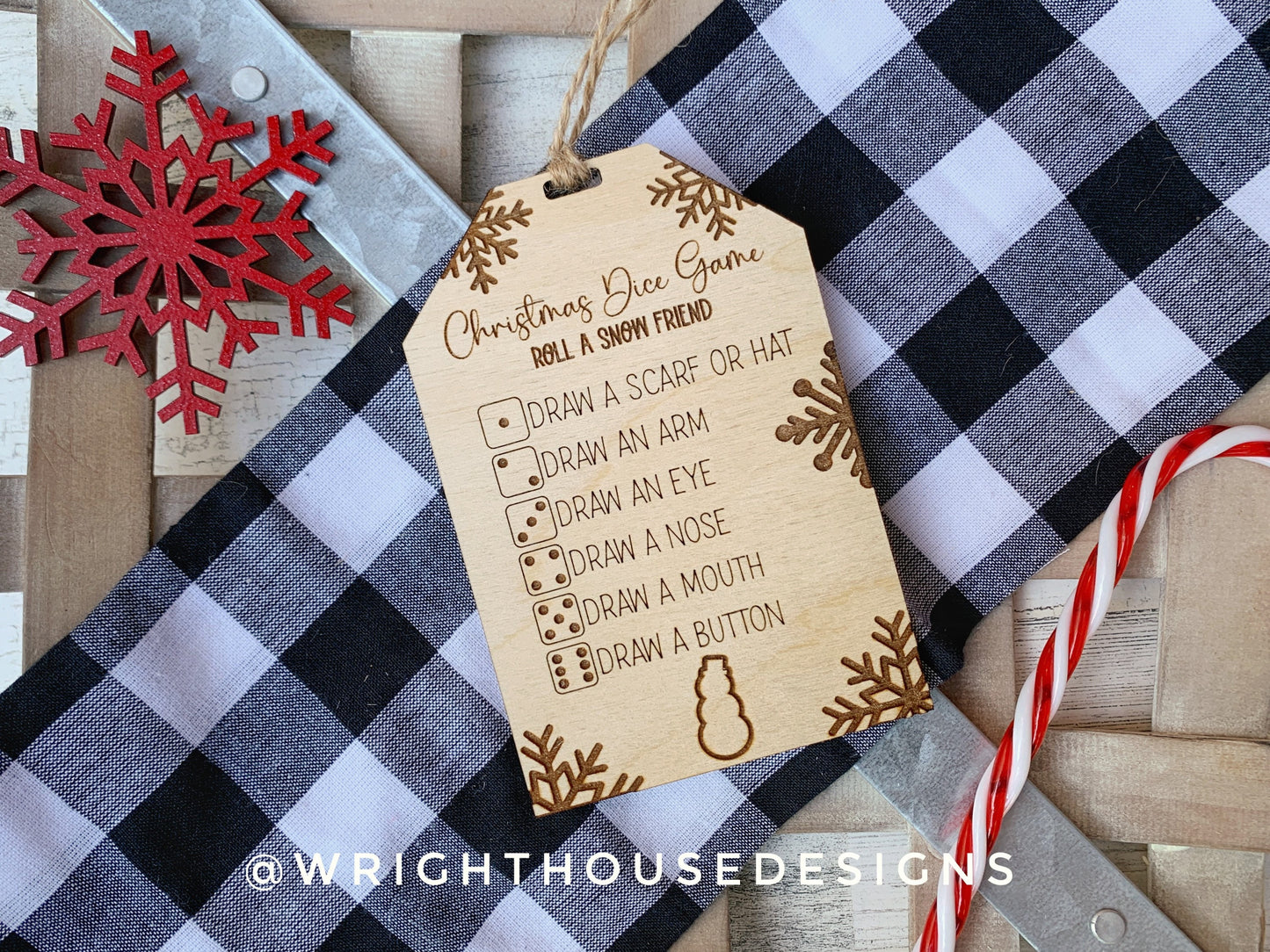Christmas Dice Game Tags Set 1 - Laser Engraved Stocking Stuffer Gifts - Pass The Present - Cut File For Glowforge Lasers - Digital SVG File