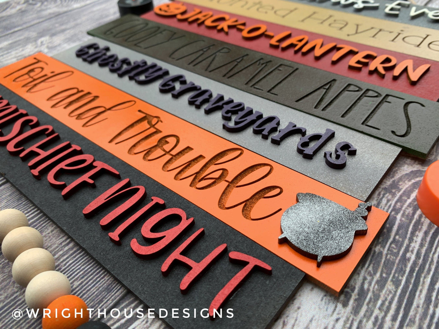 All Hallows Eve Halloween Bucket List Stacked Sign - Seasonal Wall Decor and DIY Kits - Cut File For Glowforge Lasers - Digital SVG File