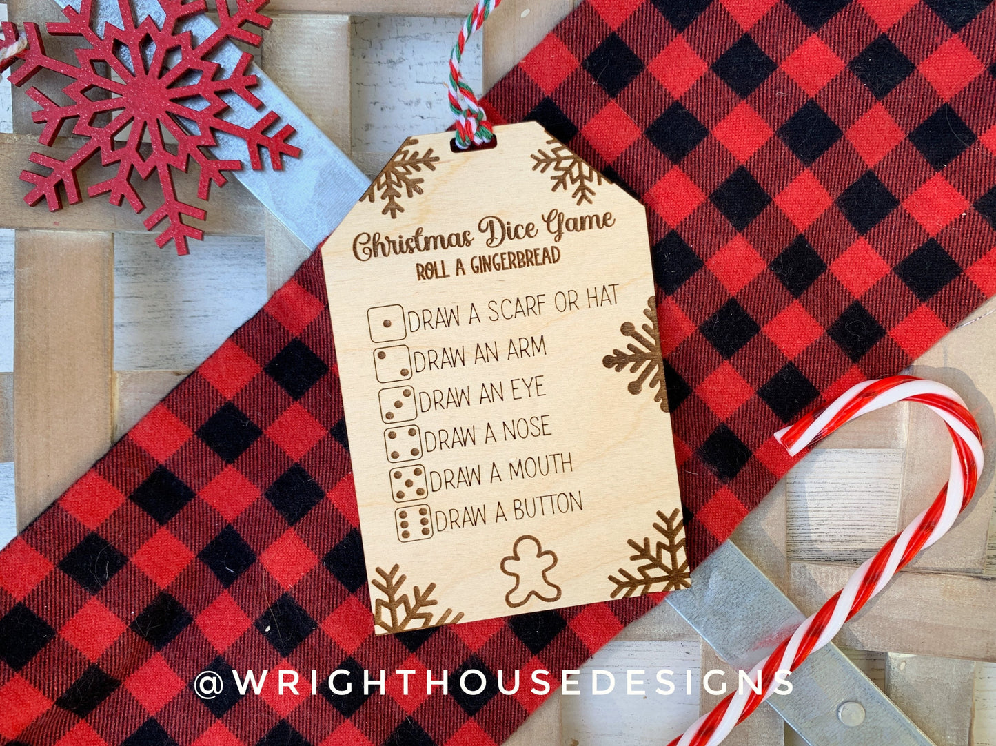 Christmas Dice Game Tags Set 2 - Laser Engraved Stocking Stuffer Gifts - Pass The Present - Cut File For Glowforge Lasers - Digital SVG File
