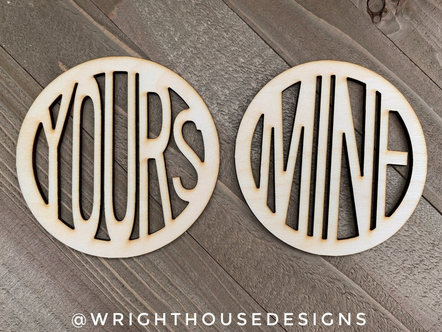 The Lovers Coffee and Tea Coaster Set - Yours, Mine, Ours - Quick Cut Files for Laser Making - SVG Cut File For Glowforge - Digital File