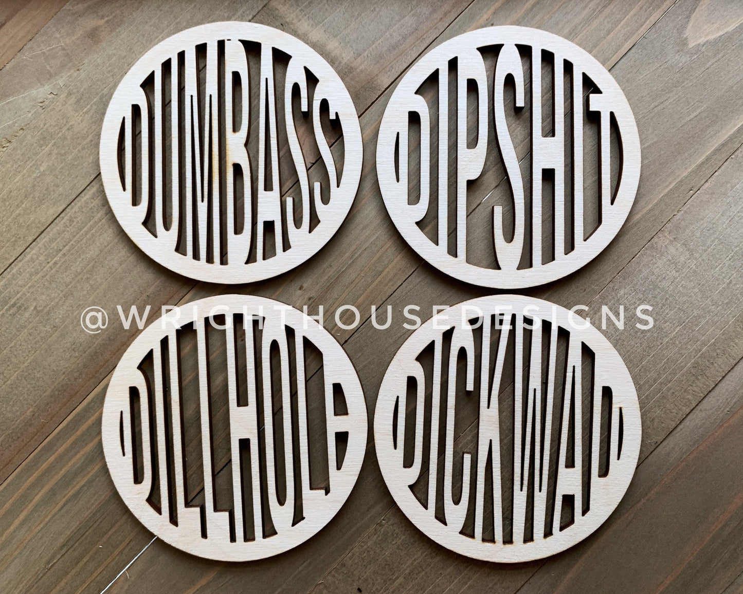 Nsfw Curse Word Coffee and Tea Coaster Set - Quick Cut Files for Laser Making - SVG Cut File For Glowforge - Digital File