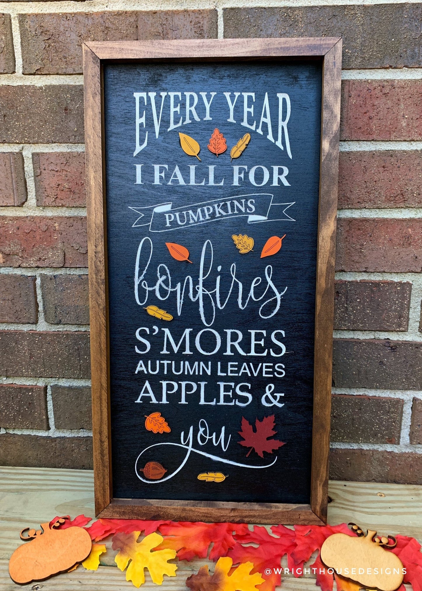 Every Year I Fall For You - Couples Coffee Bar Sign - Country Cottagecore - Farmhouse Home Decor - Living Room Decor - Seasonal Wall Art
