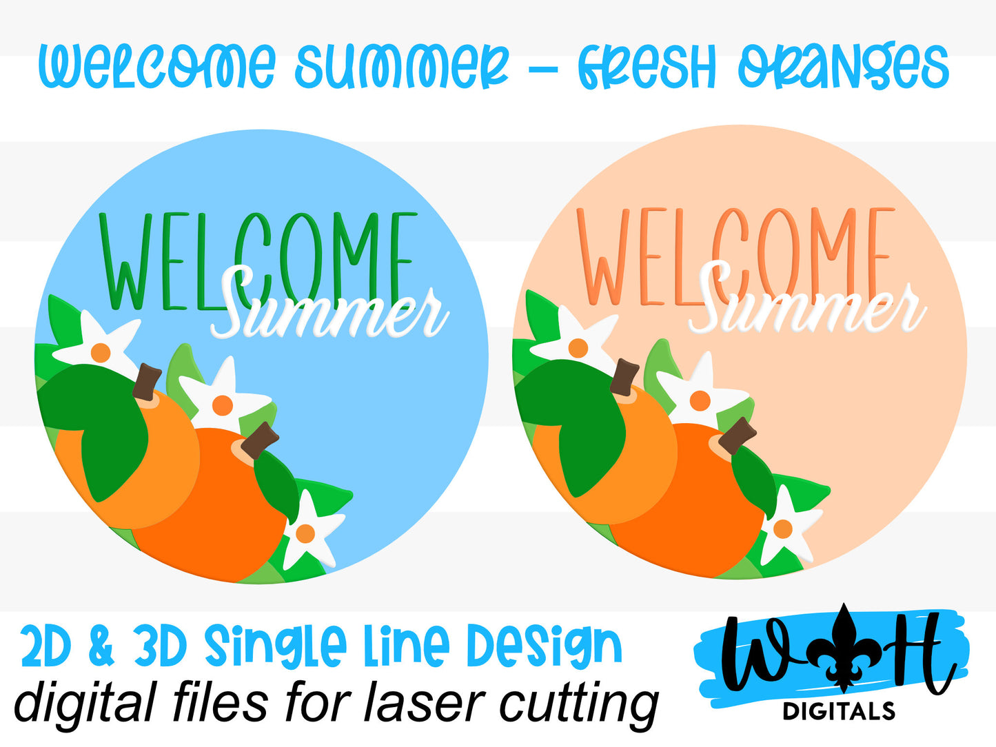 Summer Fresh Oranges Fruit Theme Nursery and Door Hanger Round - Sign Making and DIY Kits - Cut File For Glowforge Lasers - Digital SVG File