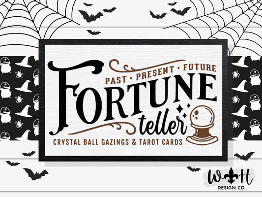 Fortune Teller - Farmhouse Halloween Wood Sign - Witchy Wall Sign - Spooky Season Coffee Bar Sign - Goth Wall Art - Dark Academia Home Decor