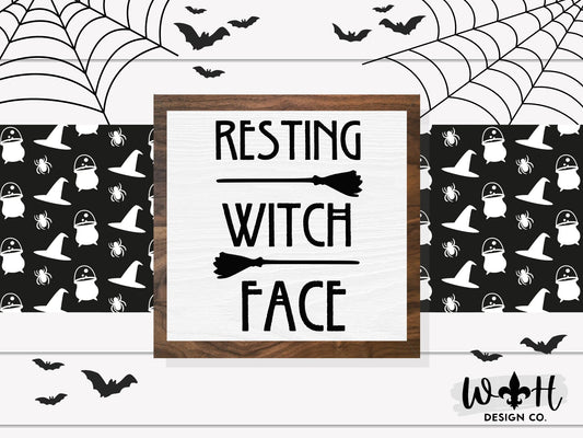 Resting Witch Face - Witchy Coffee Bar Sign - Halloween Console Table Decor - Dark Cottagecore - Seasonal Witchy Home and Kitchen Decor