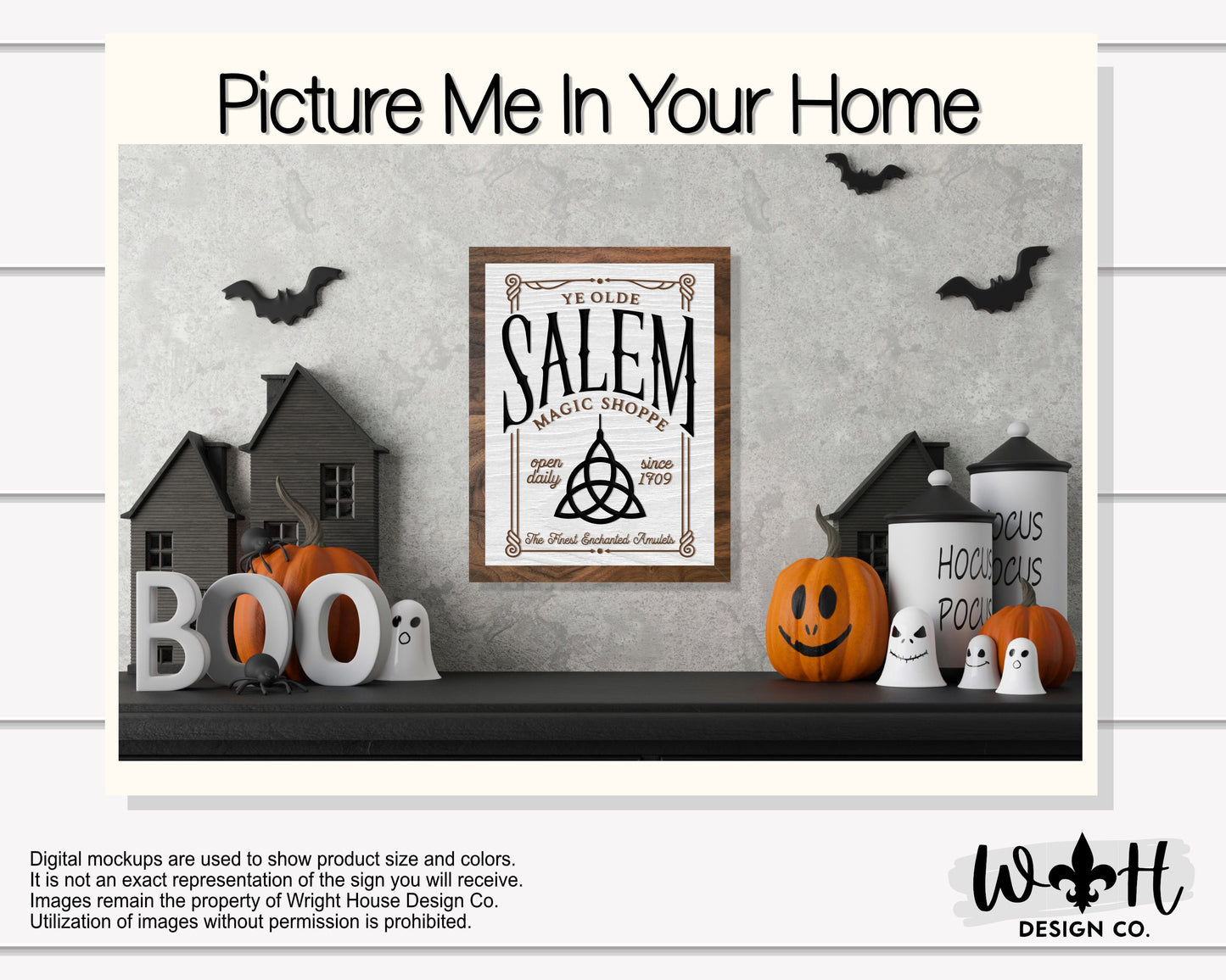Salem Magic Shoppe - Kitchen Witch Alchemy Wall Sign - Halloween Coffee Station Sign - Dark Academia Cottagecore Home Decor - Goth Wall Art