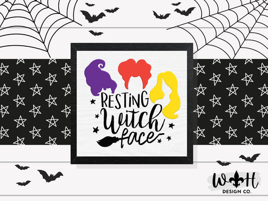 Resting Witch Face - Halloween Coffee Bar Sign - Hocus Pocus Wall Art - Witchy Wall Sign - Dark Cottagecore Seasonal Home and Kitchen Decor