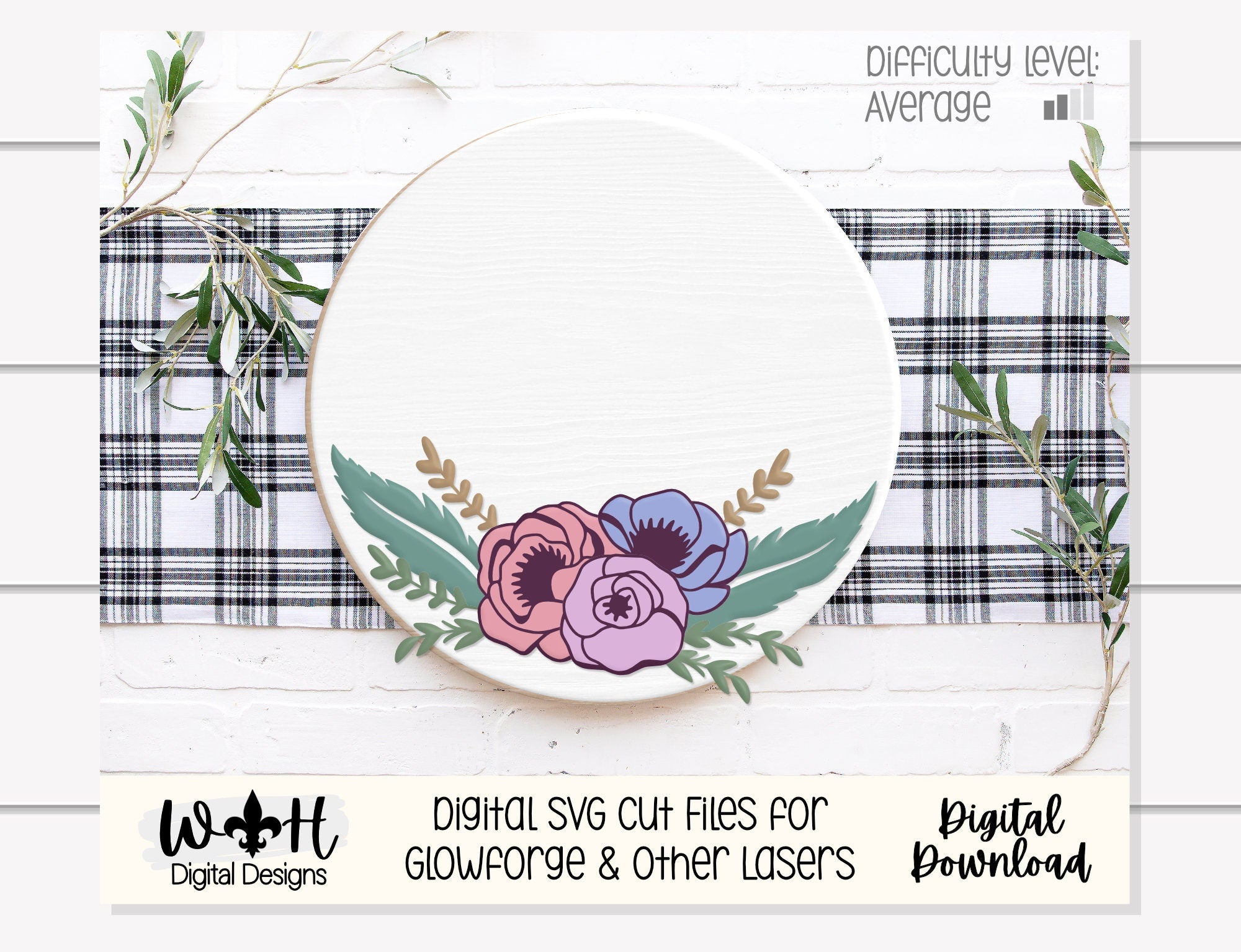 Feathers and Flowers Farmhouse Floral Round Spring Sign Making and D