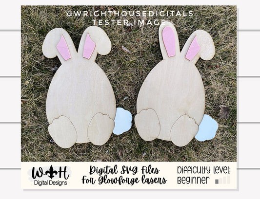 Easter Egg Bunny Sign For Nursery - Baby Announcement - First Easter - Customizable Quick Cut File For Glowforge Lasers - Digital SVG File