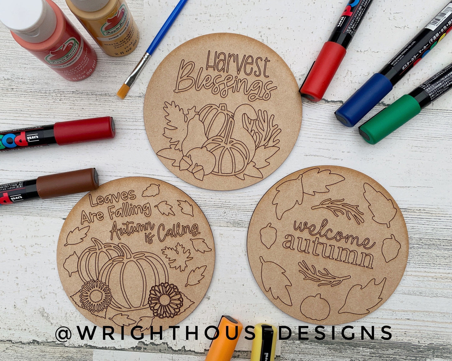 Autumn Color Craft Bundle - Scoring Pattern Round For Diy Painting - Files for Sign Making - SVG Cut File For Glowforge - Digital File