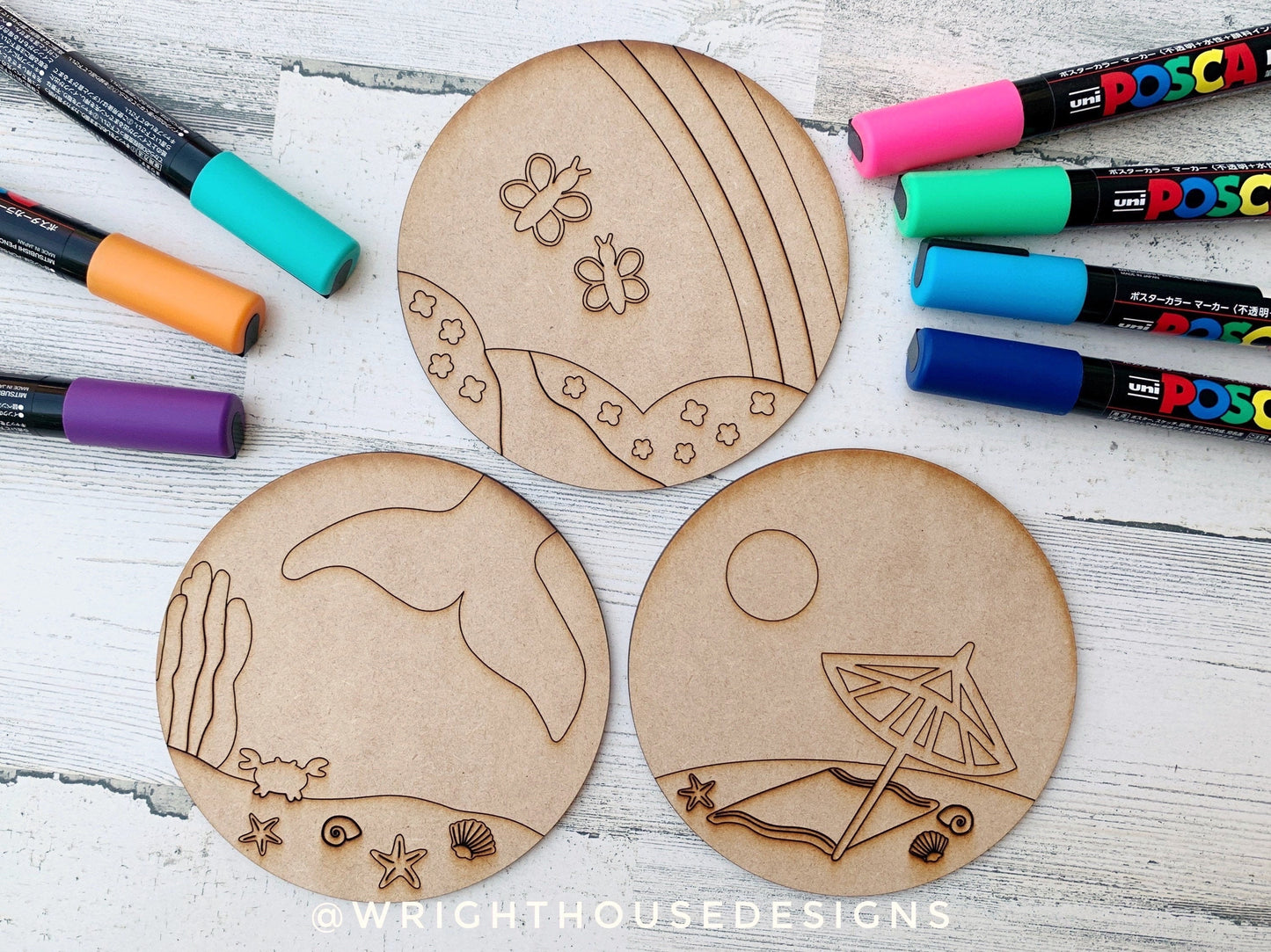 Girl's Color Diy Craft Bundle - Scoring Pattern Round For Diy Painting - Files for Sign Making - SVG Cut File For Glowforge - Digital File