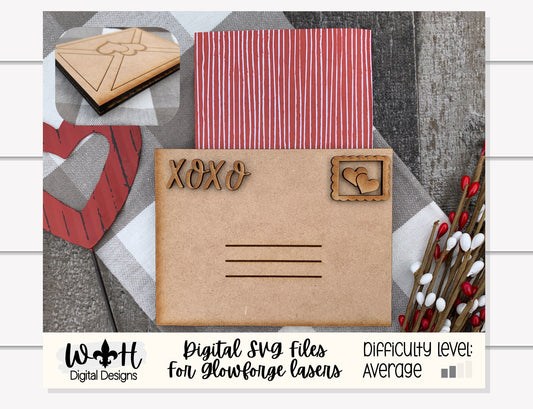 Valentine’s Diy Mailbox - Gift Card Holder Set - Tier Tray Craft - Files for Laser Making - SVG Cut File For Glowforge - Digital File